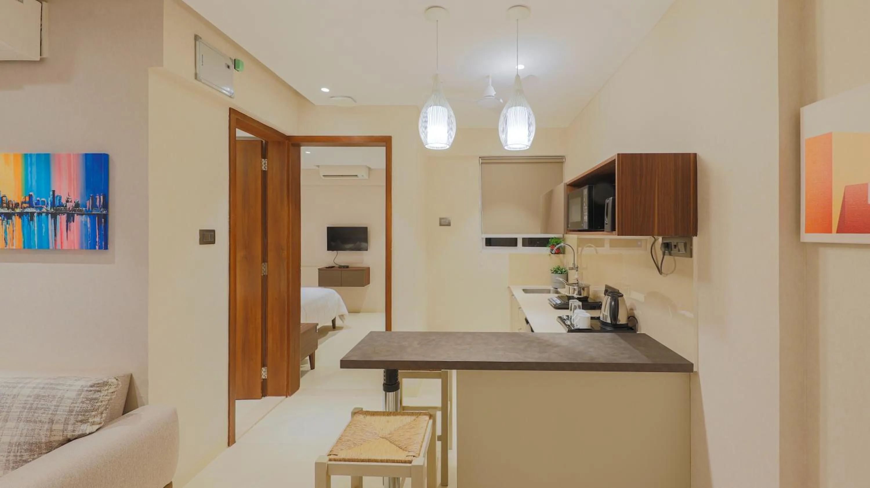 Kitchen or kitchenette in AR Suites Jewels Royale - Koregaon Park NX