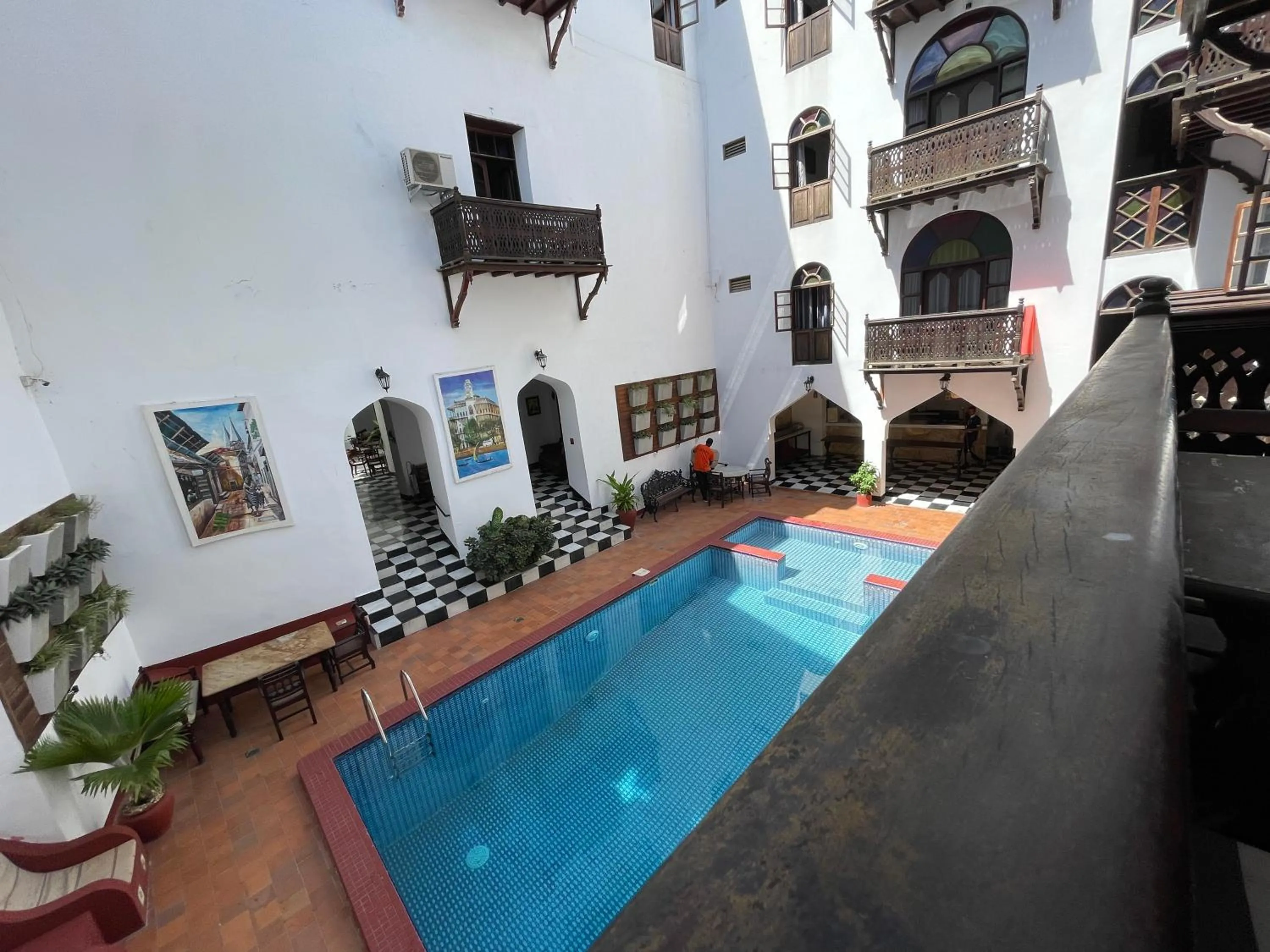 Pool view in Dhow Palace Hotel