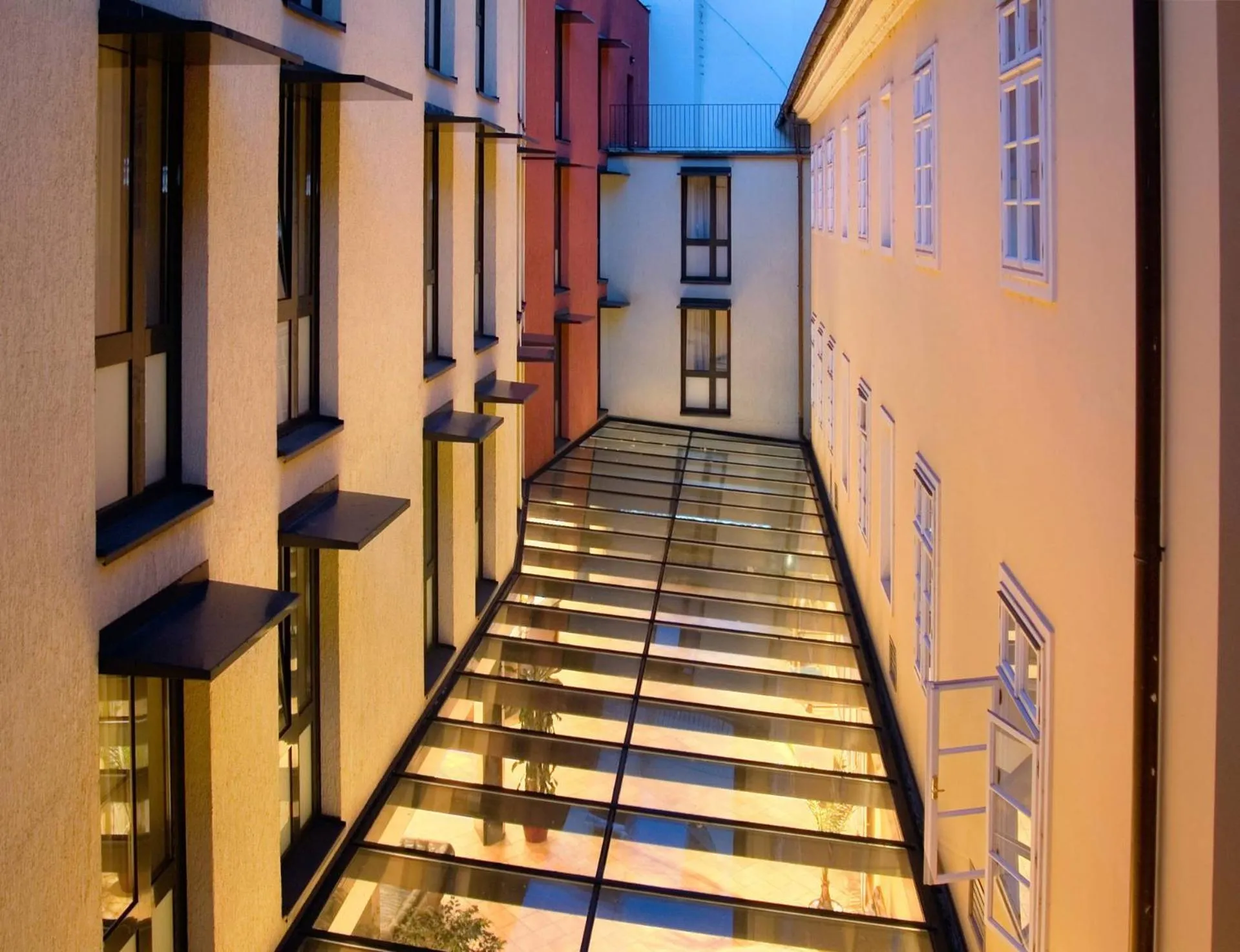 Inner courtyard view in Hotel Roma Prague