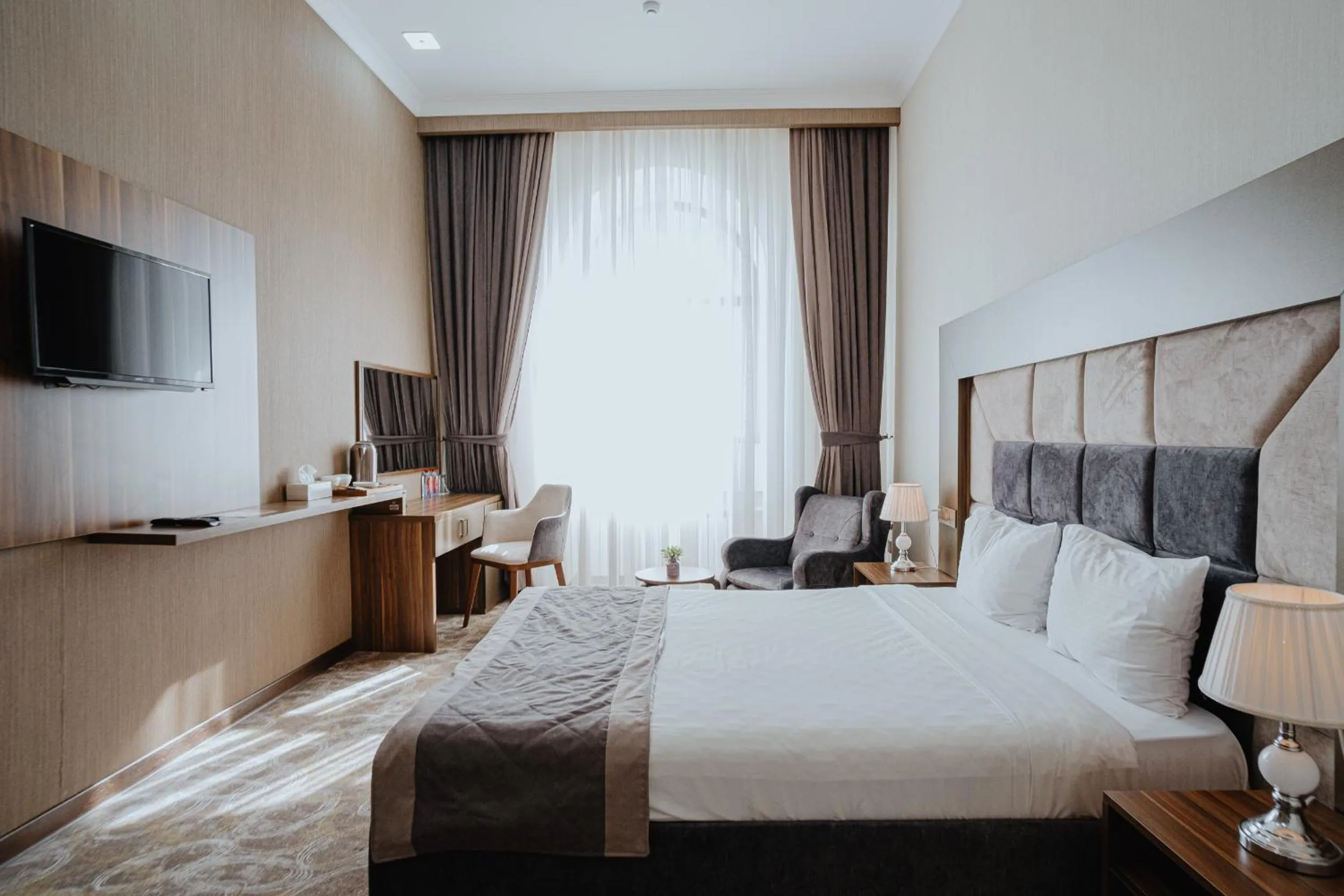 Bed in Volga Hotel Baku