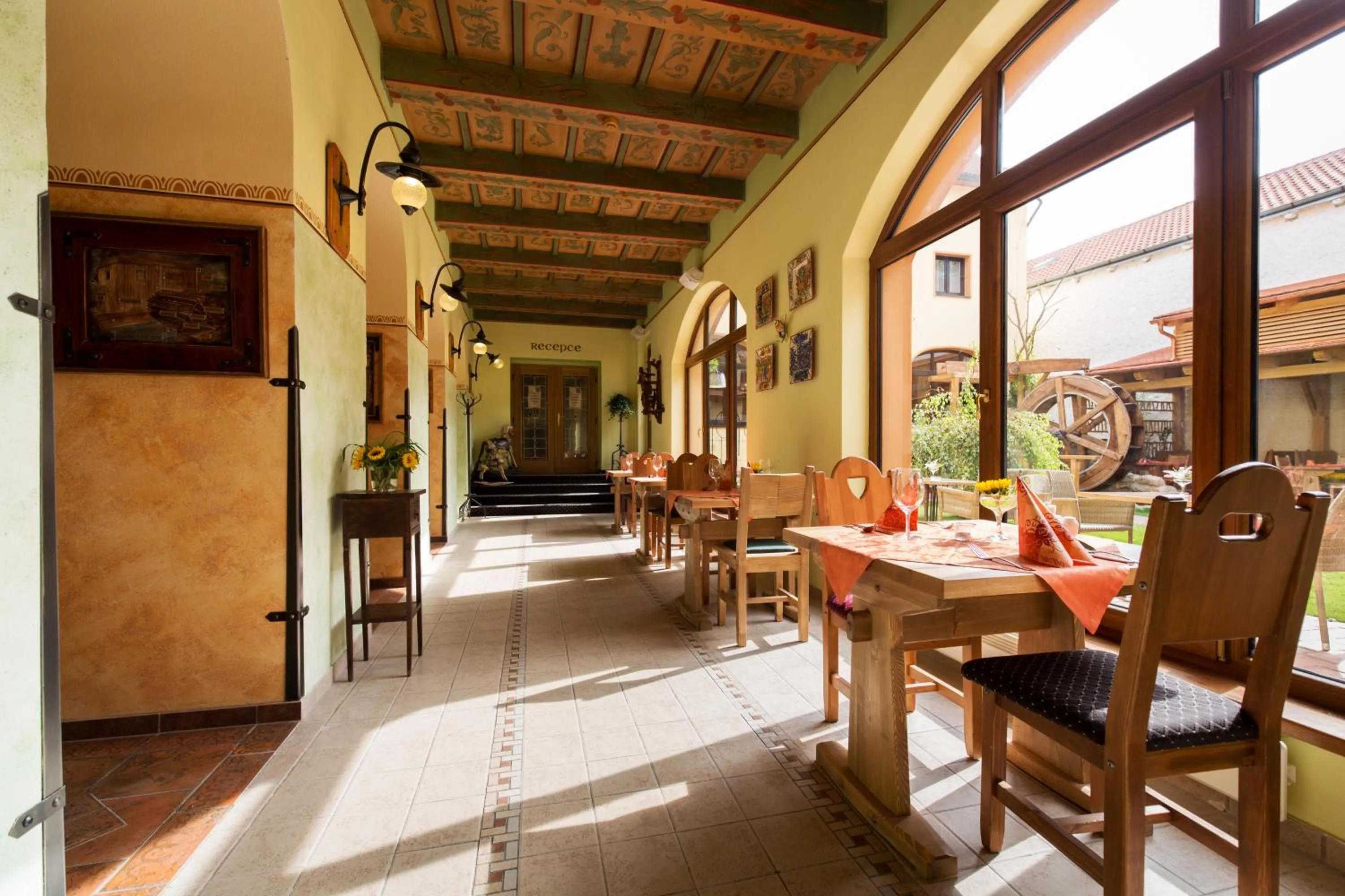 Breakfast in Hotel Selsky Dvur - Bohemian Village Courtyard