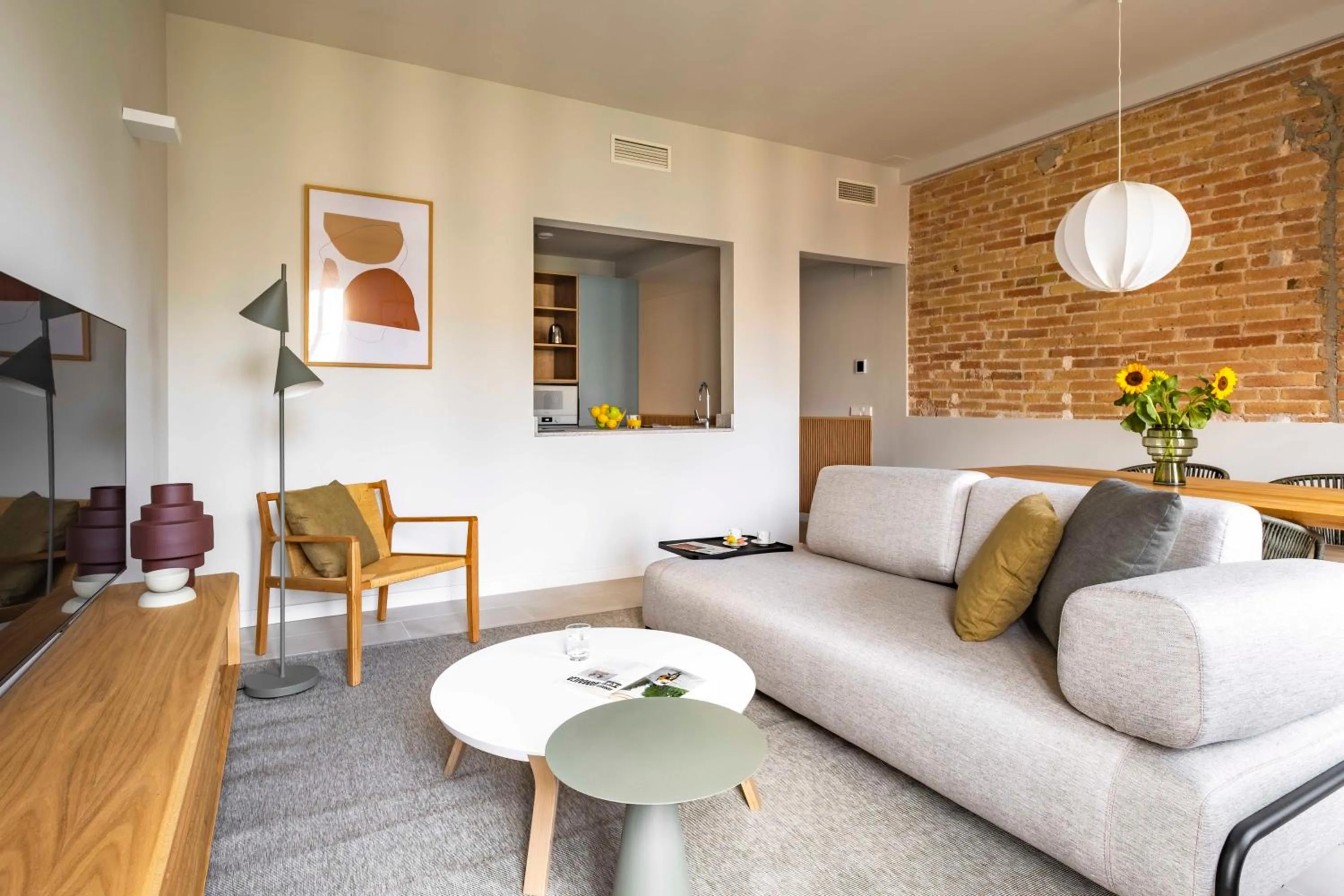 Living room in Aspasios Garden Apartments