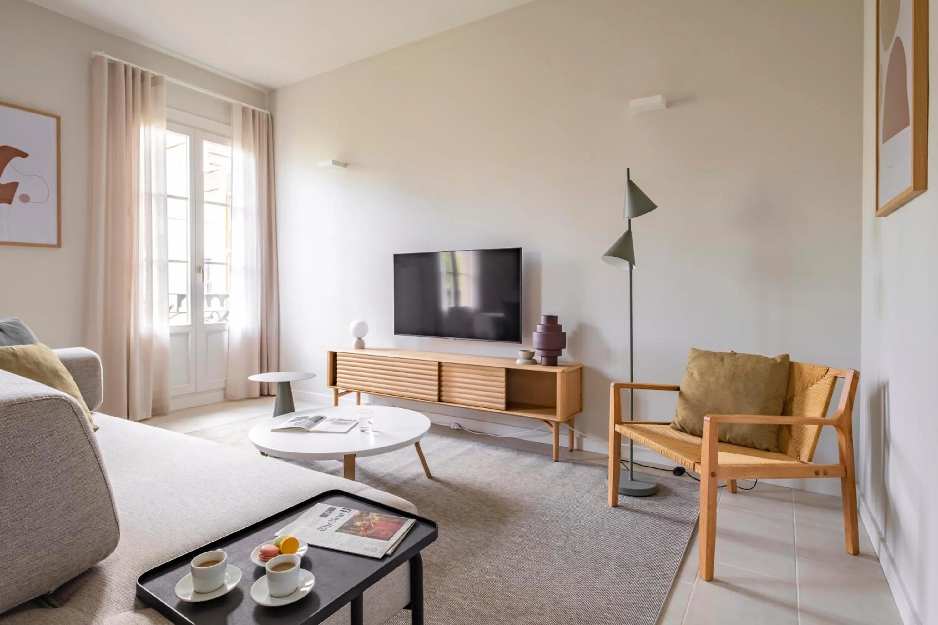 Living room in Aspasios Garden Apartments