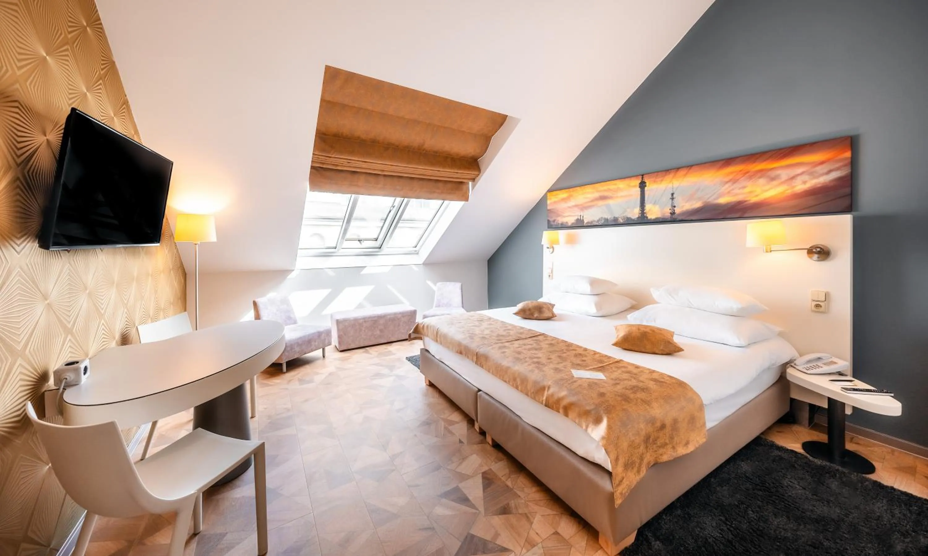 Bedroom, Bed in Grandium Hotel Prague