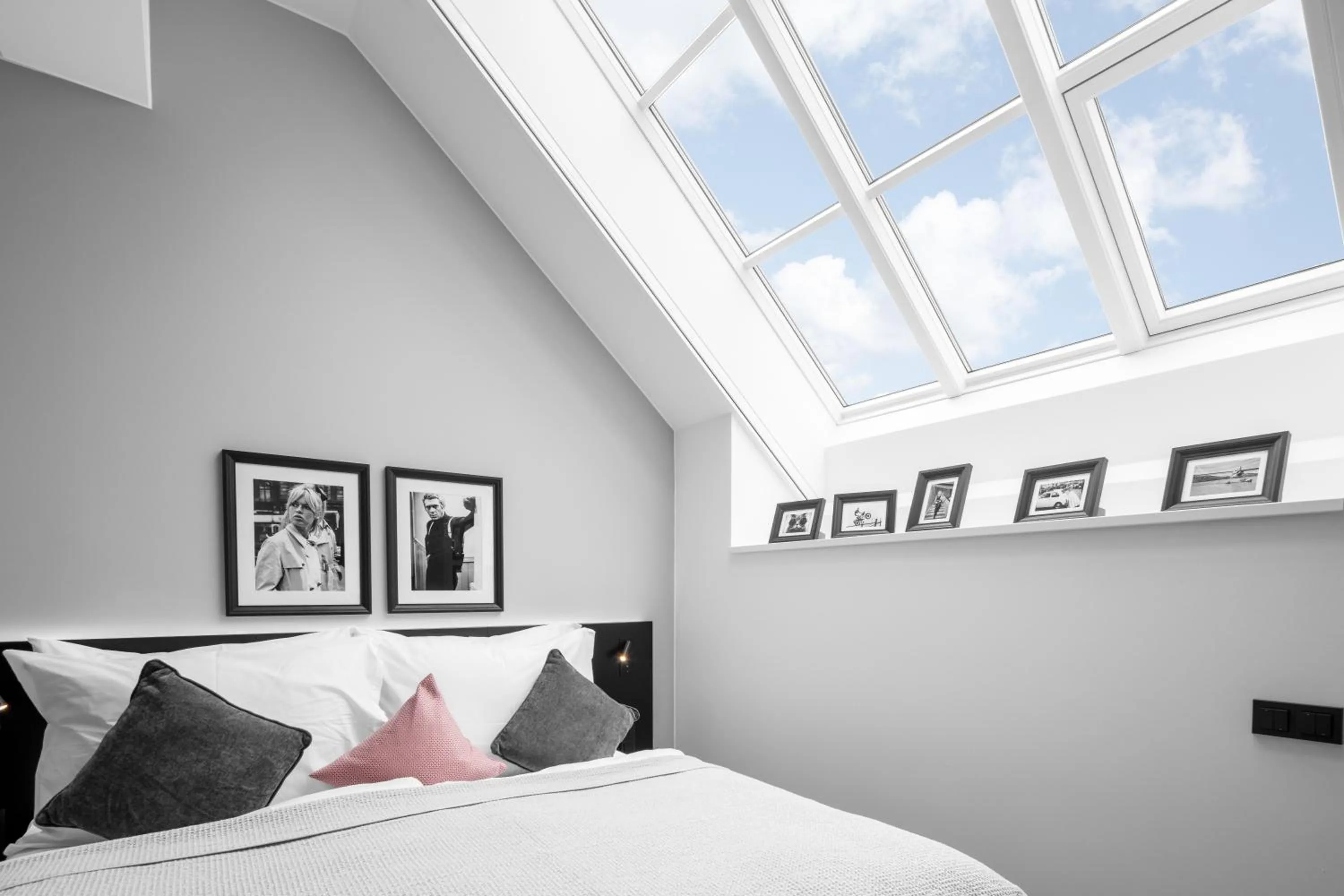 View (from property/room), Bed in THE MANES Boutique Hotel Prague