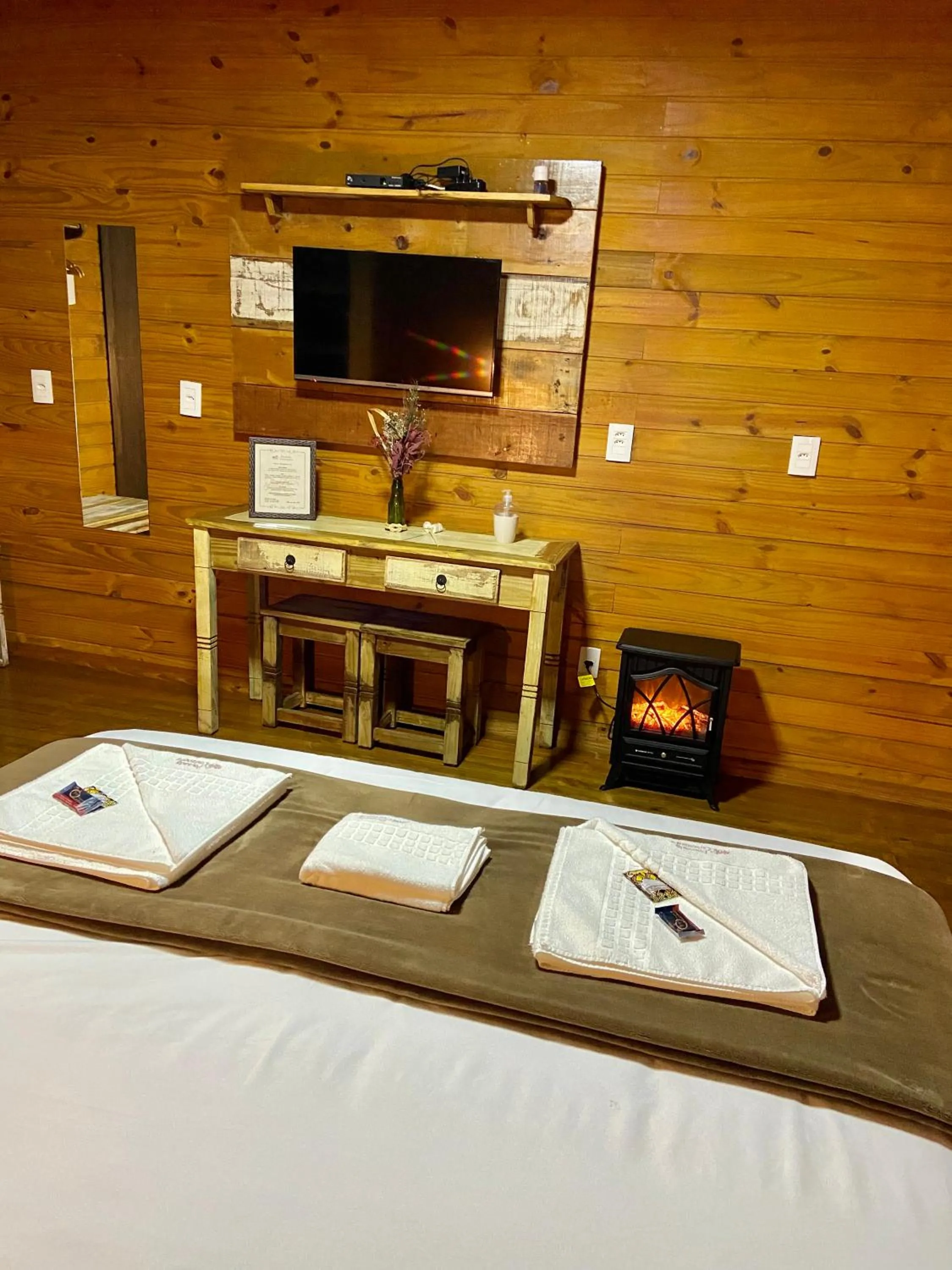 Bed in Pousada Costaneira