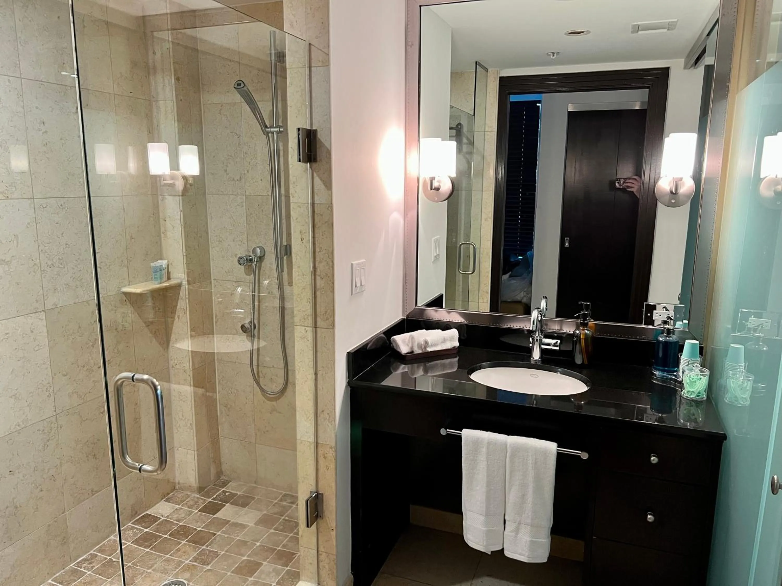 Shower in Boutique Suites 3 min walk to beach