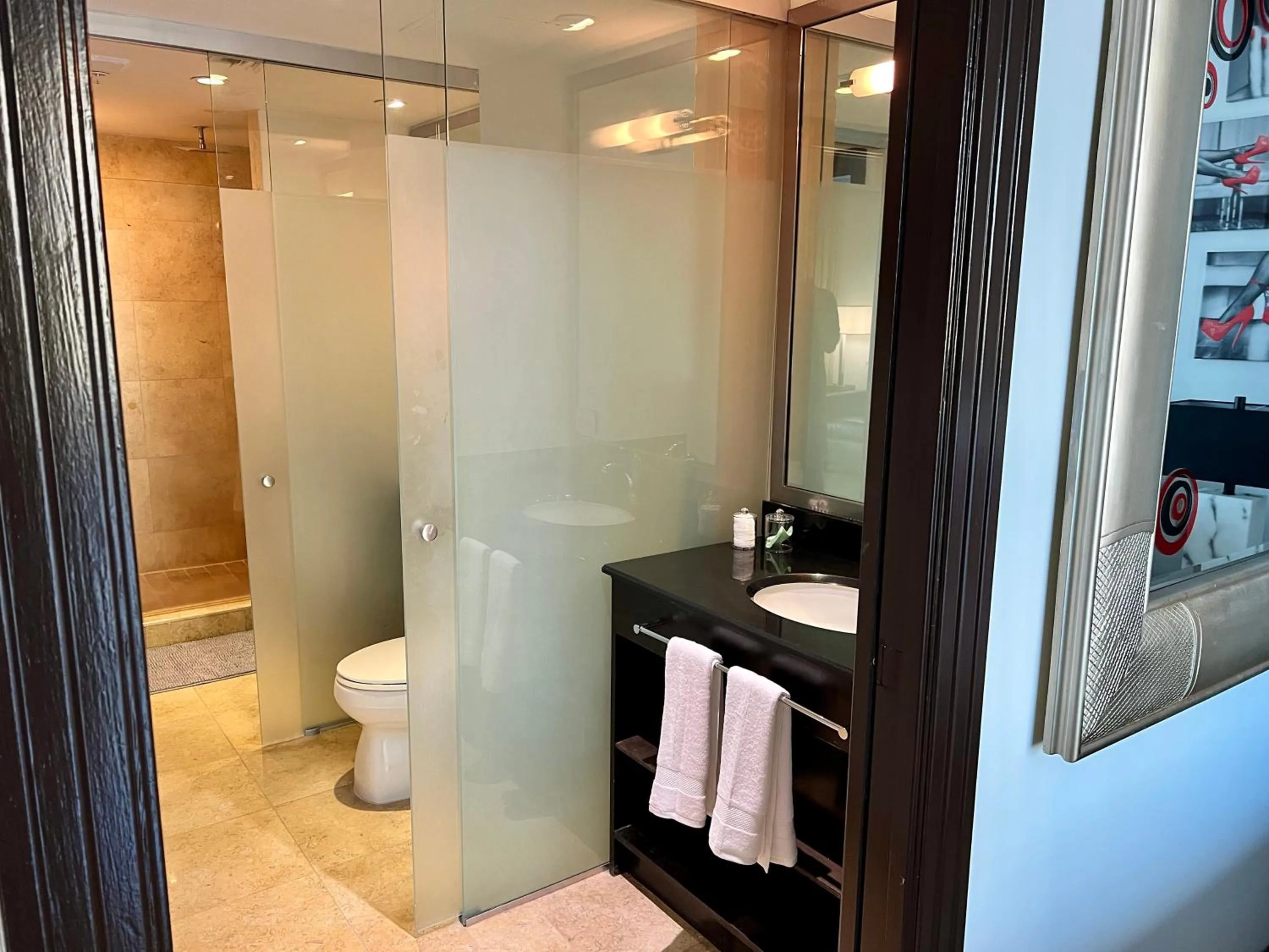 Shower in Boutique Suites 3 min walk to beach