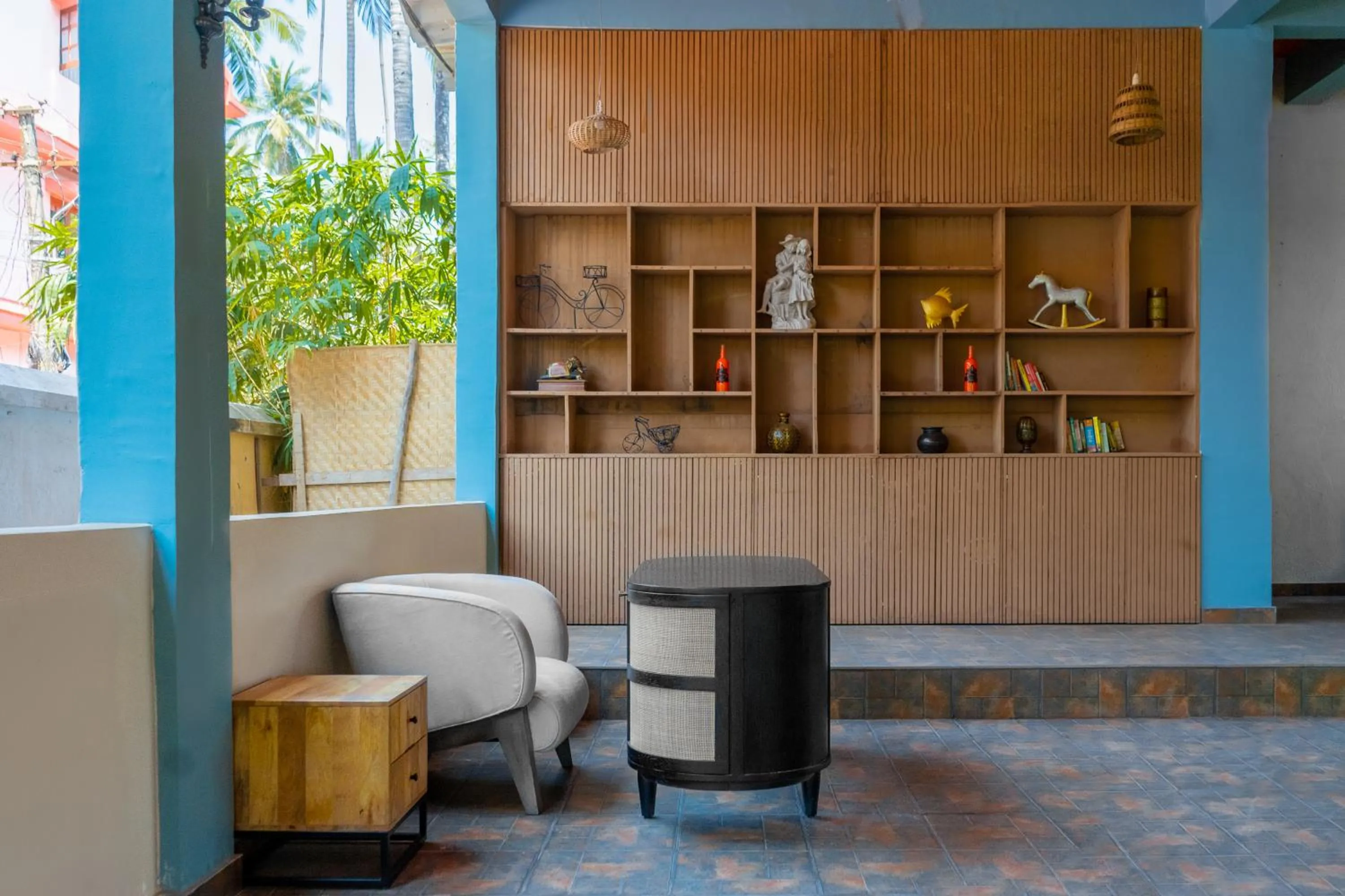 Lobby or reception in juSTa Morjim Beach Resort Goa - 80 Steps from Morjim Beach