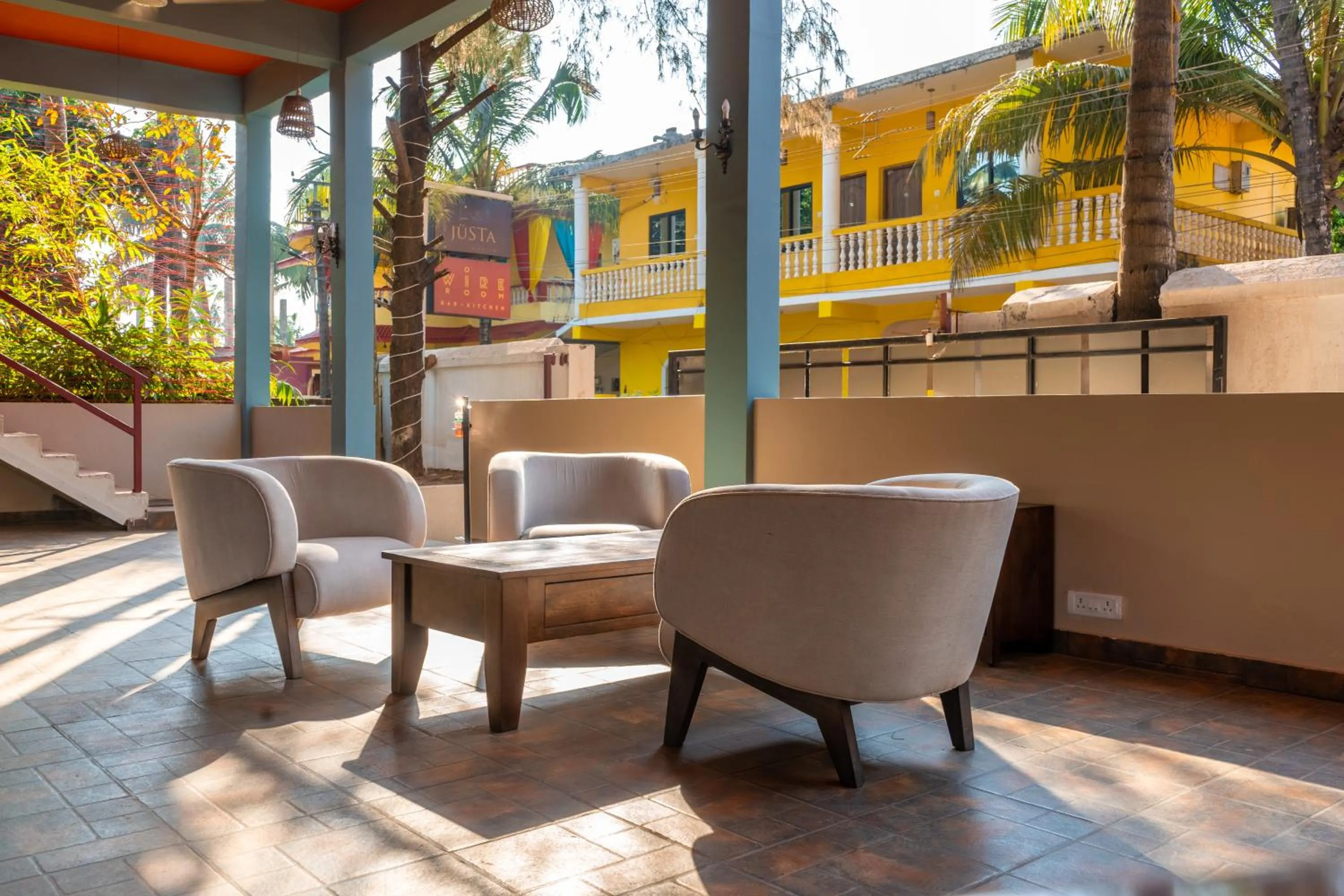 Lobby or reception in juSTa Morjim Beach Resort Goa - 80 Steps from Morjim Beach