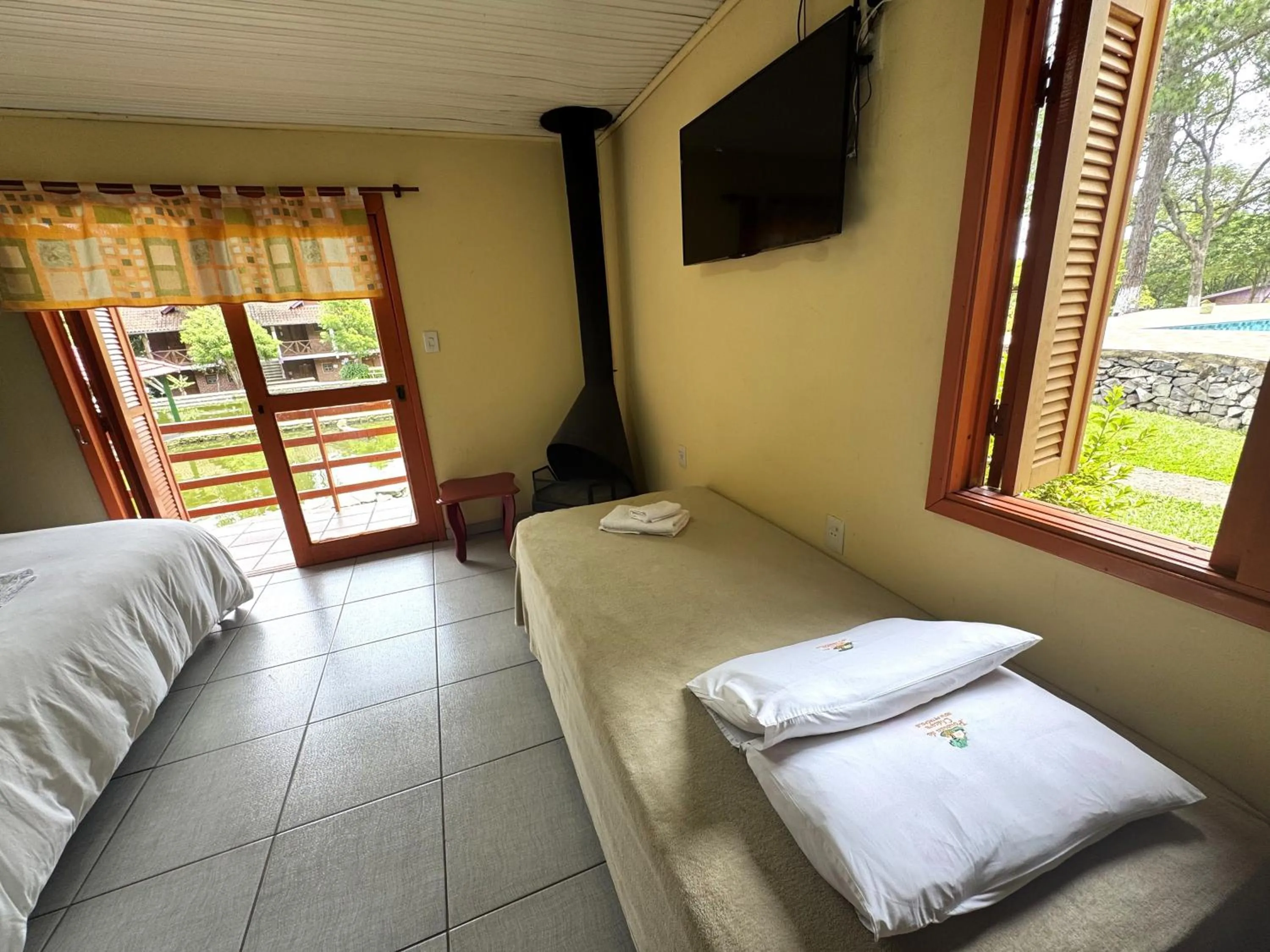 Bed in Pousada da Chacara