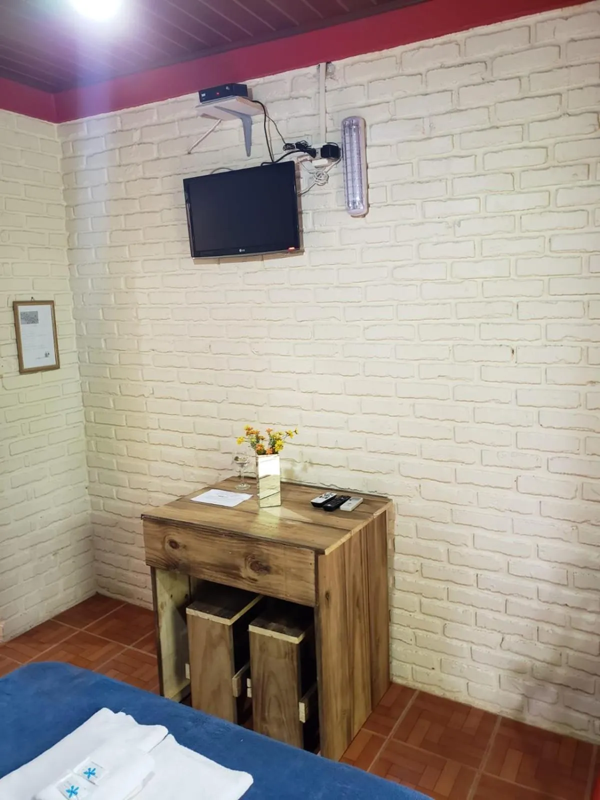 Bed in Pousada da Chacara