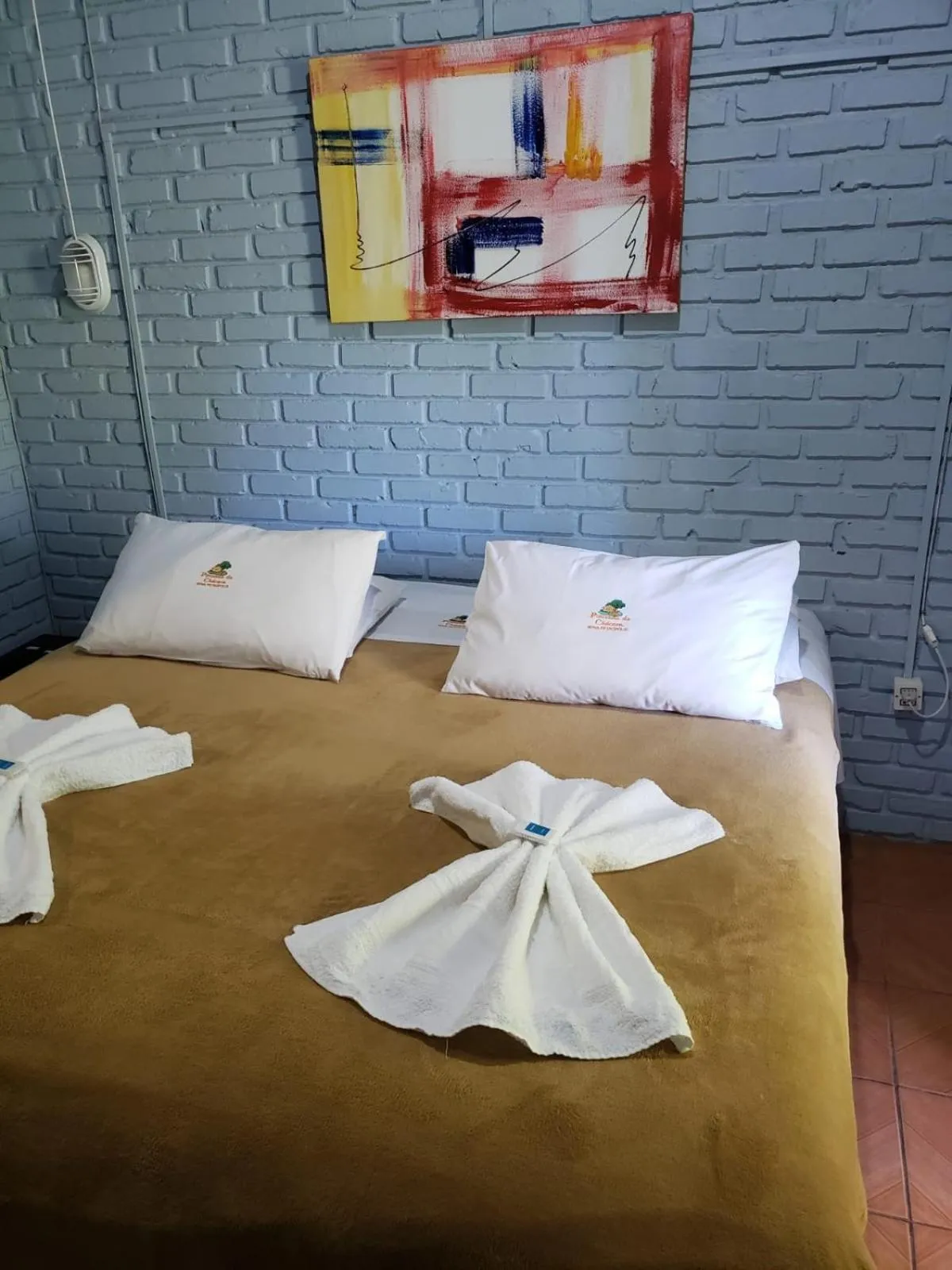 Bed in Pousada da Chacara