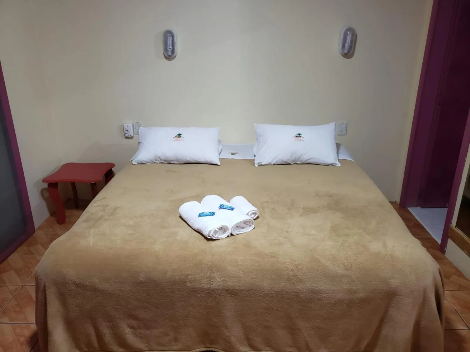 Bed in Pousada da Chacara