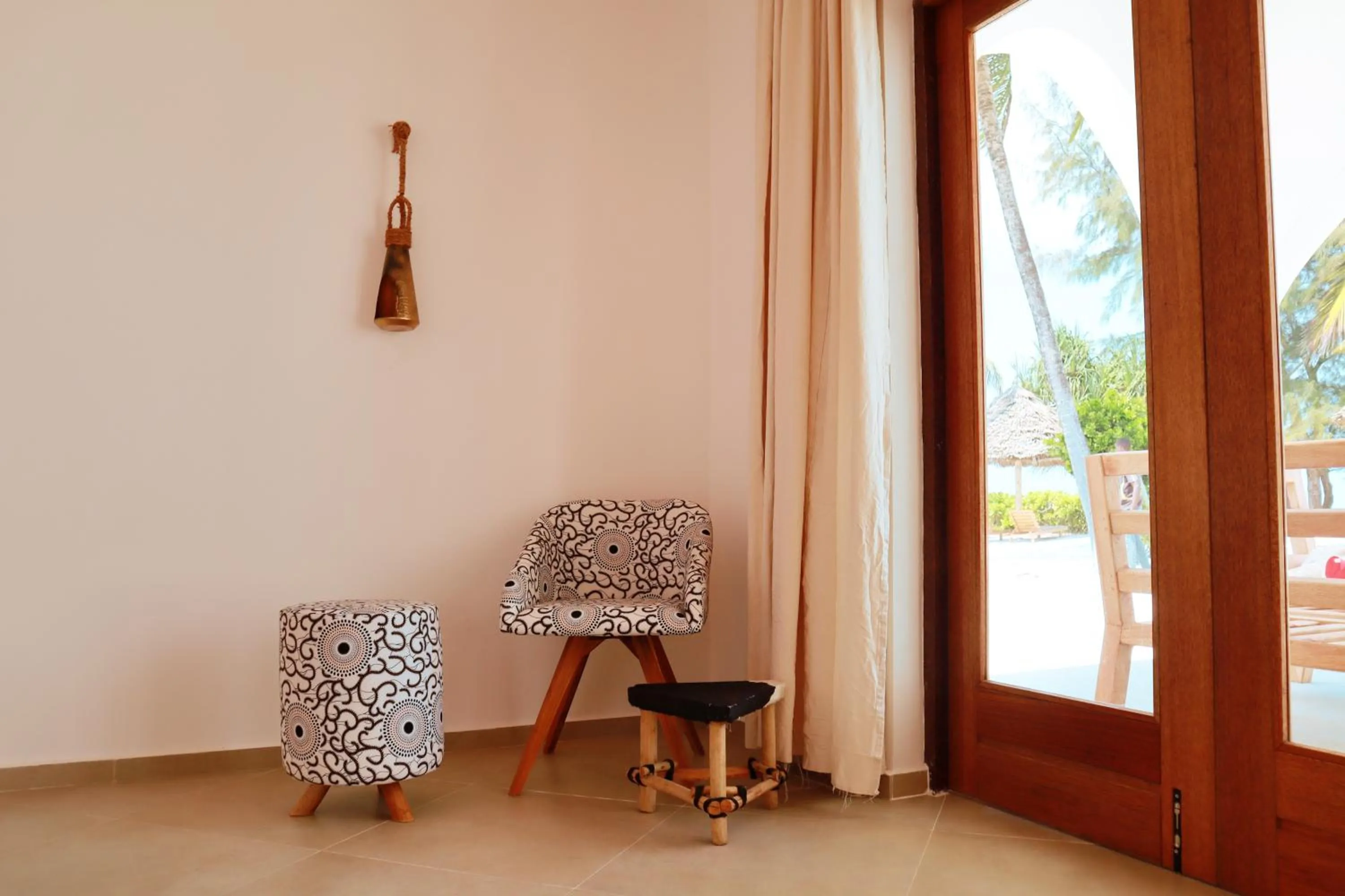 Seating area in Kijani Beach Villas