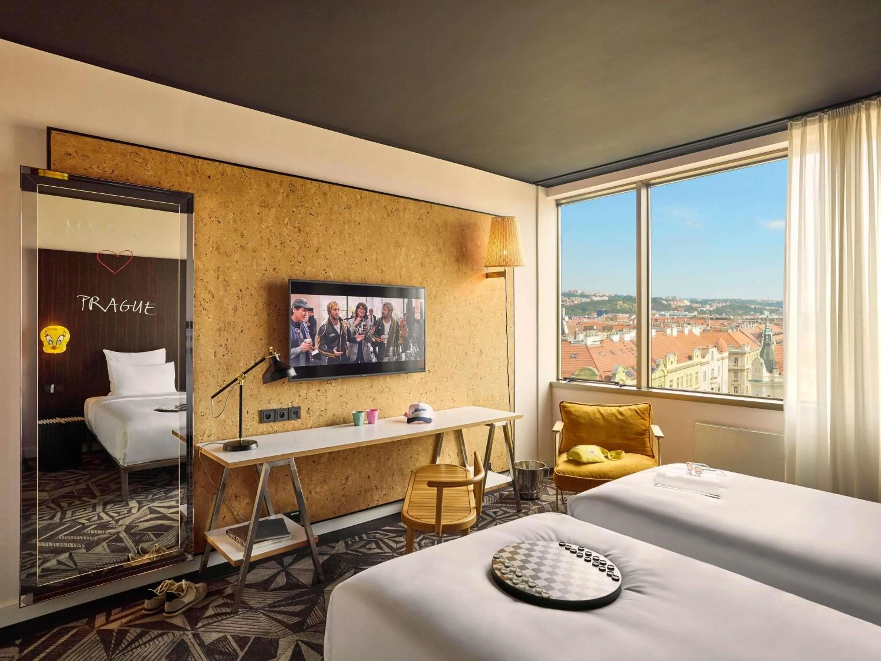 Bedroom, Bed in Mama Shelter Prague