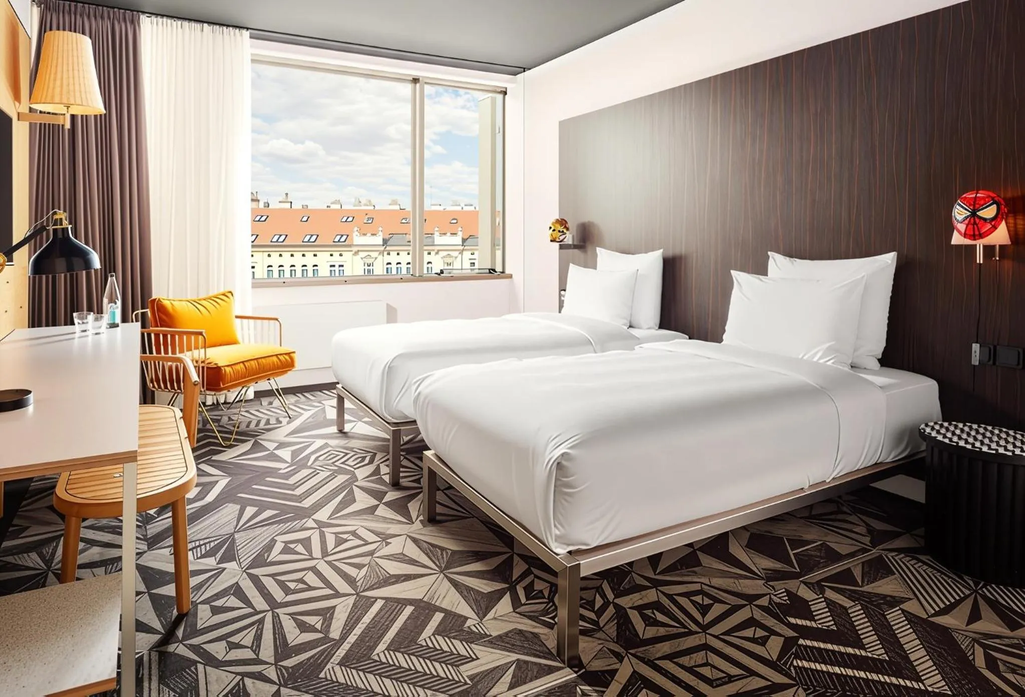 Bed in Mama Shelter Prague