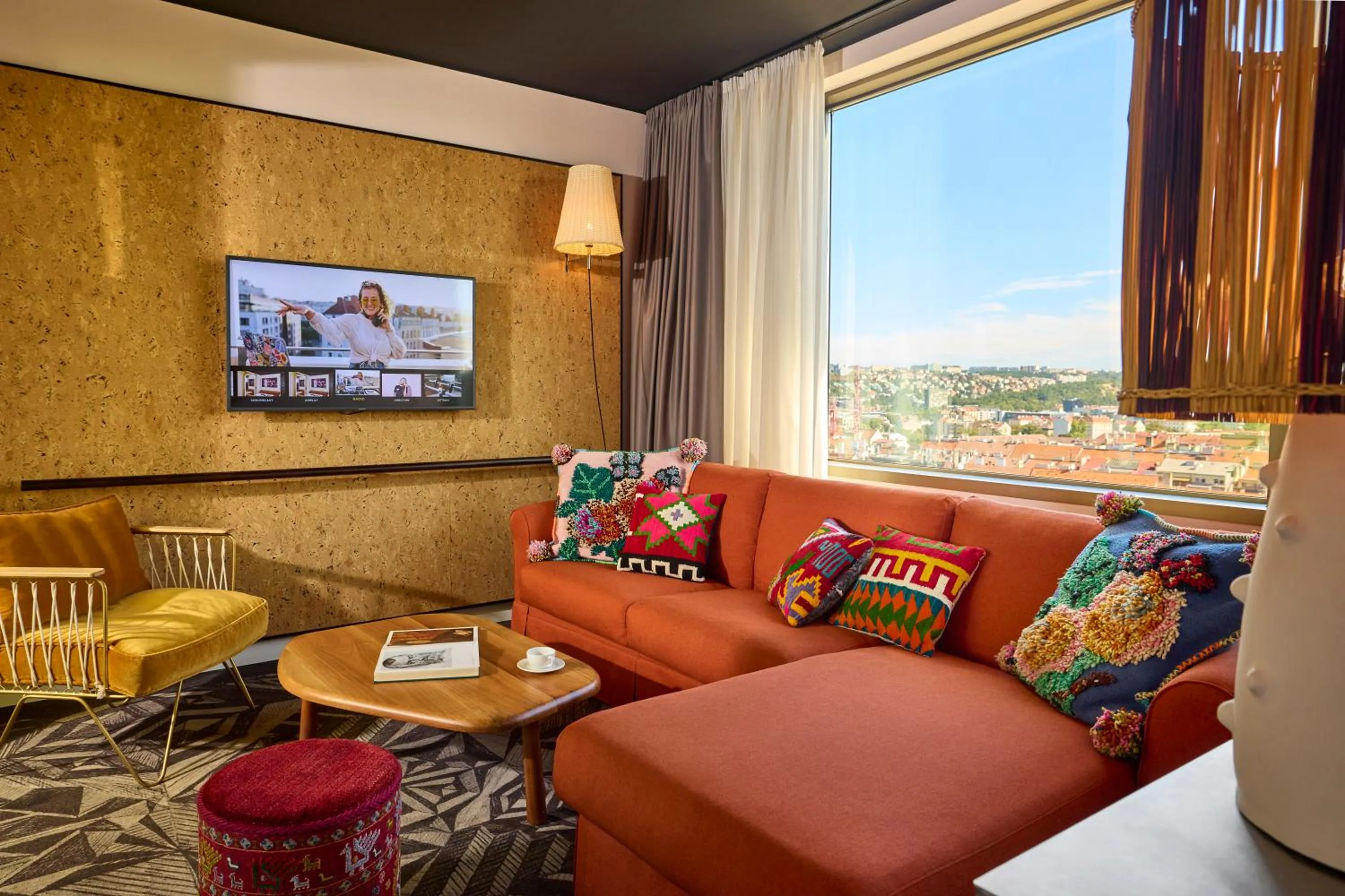 Communal lounge/ TV room in Mama Shelter Prague