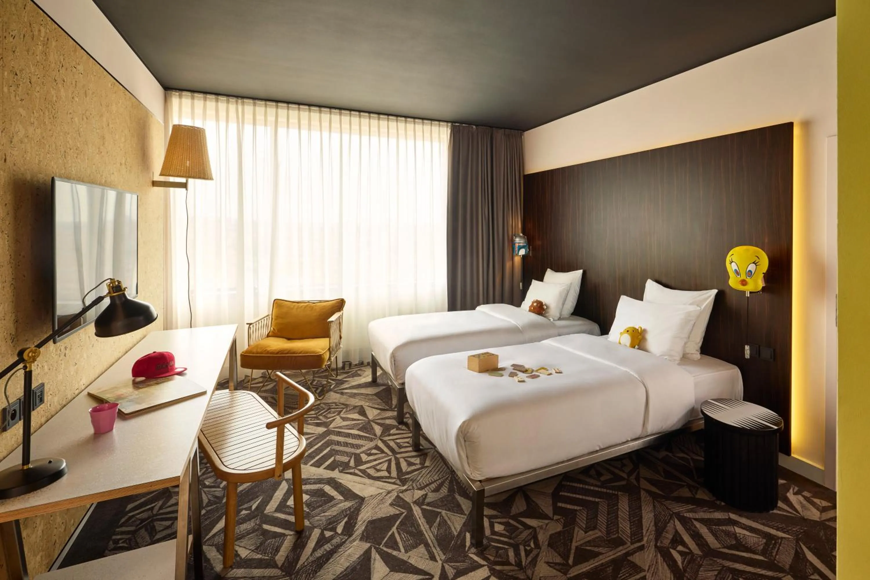 Bed in Mama Shelter Prague