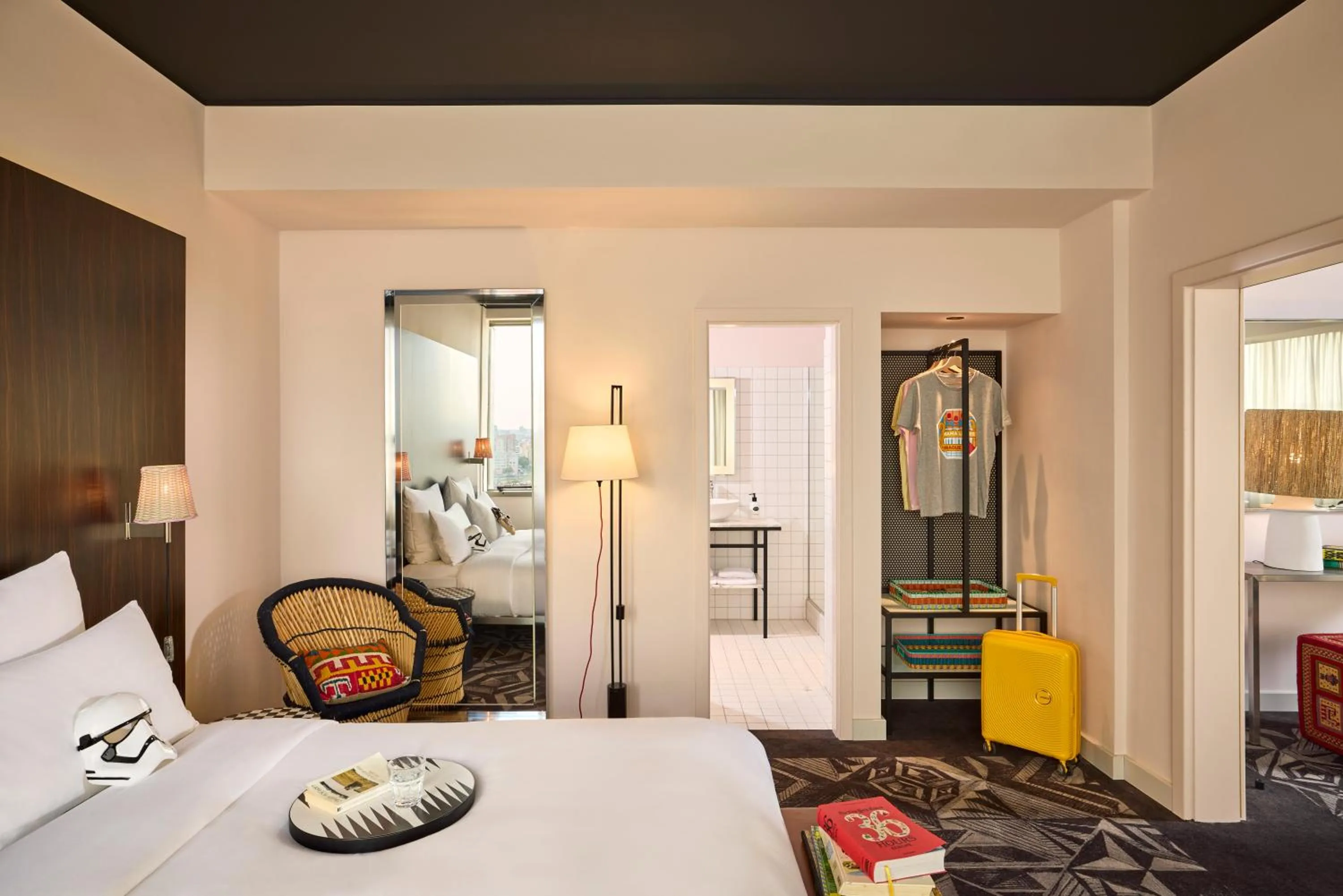 Bed in Mama Shelter Prague