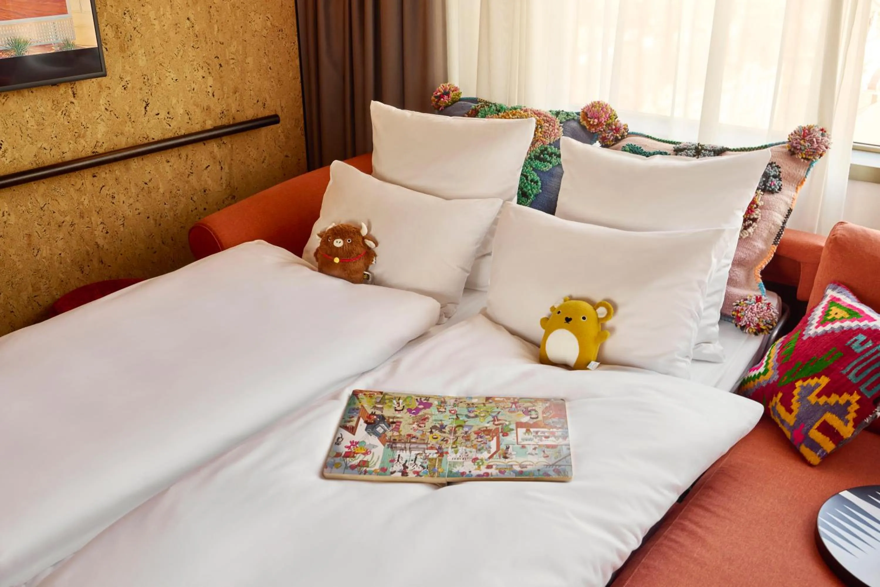 Bed in Mama Shelter Prague