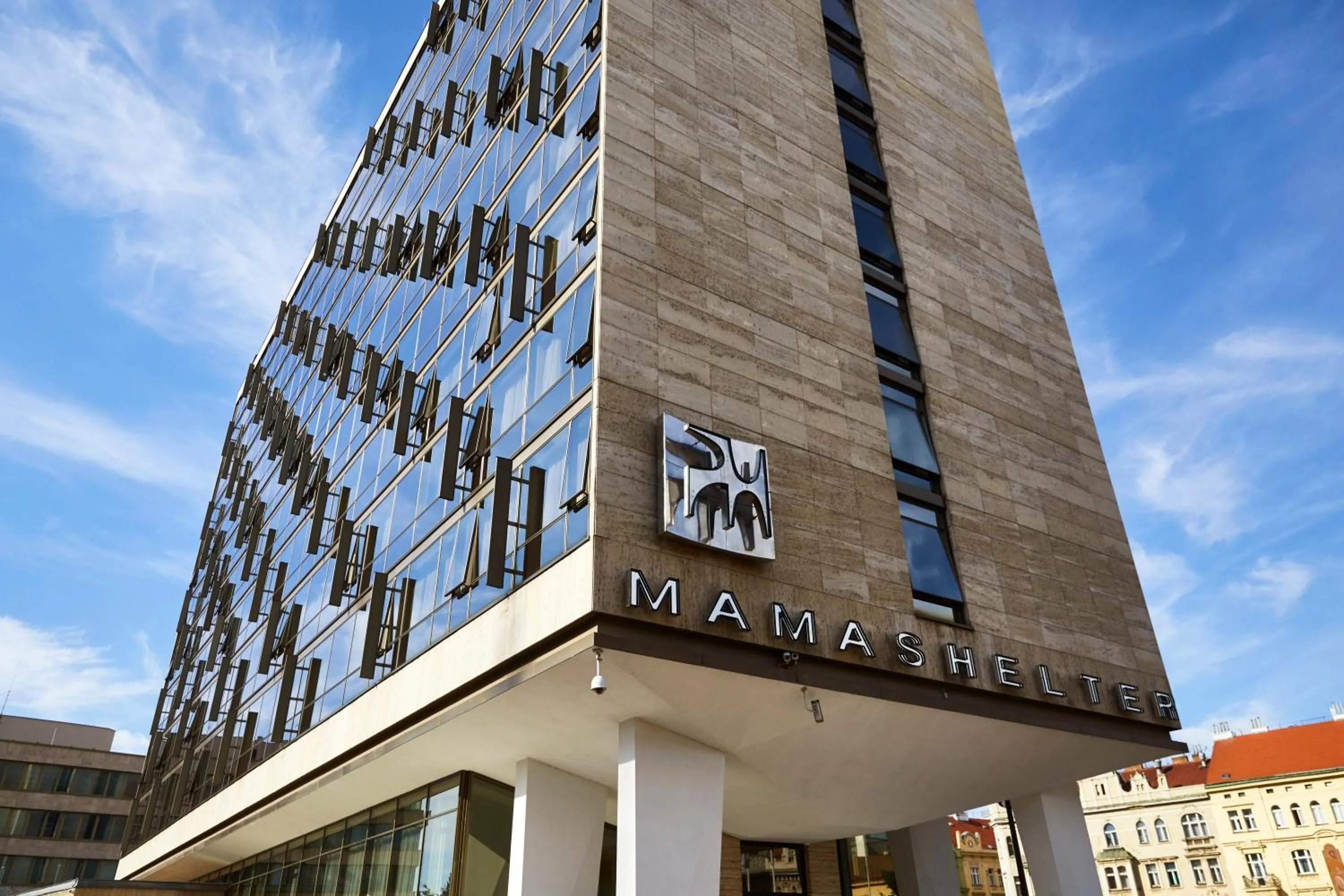 Facade/entrance in Mama Shelter Prague