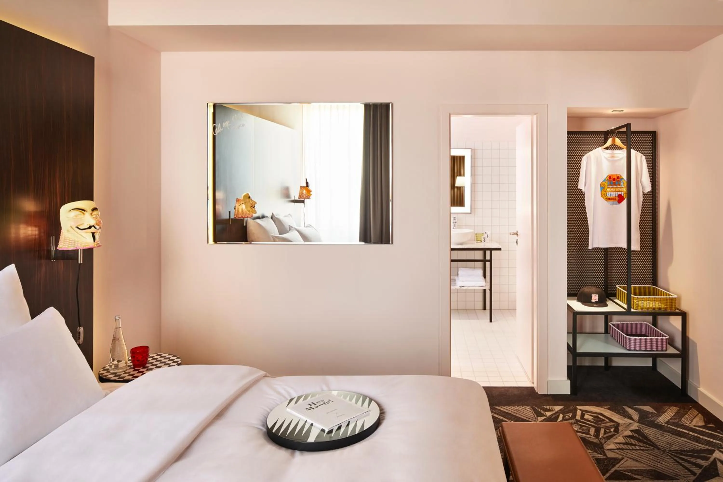 Bed in Mama Shelter Prague