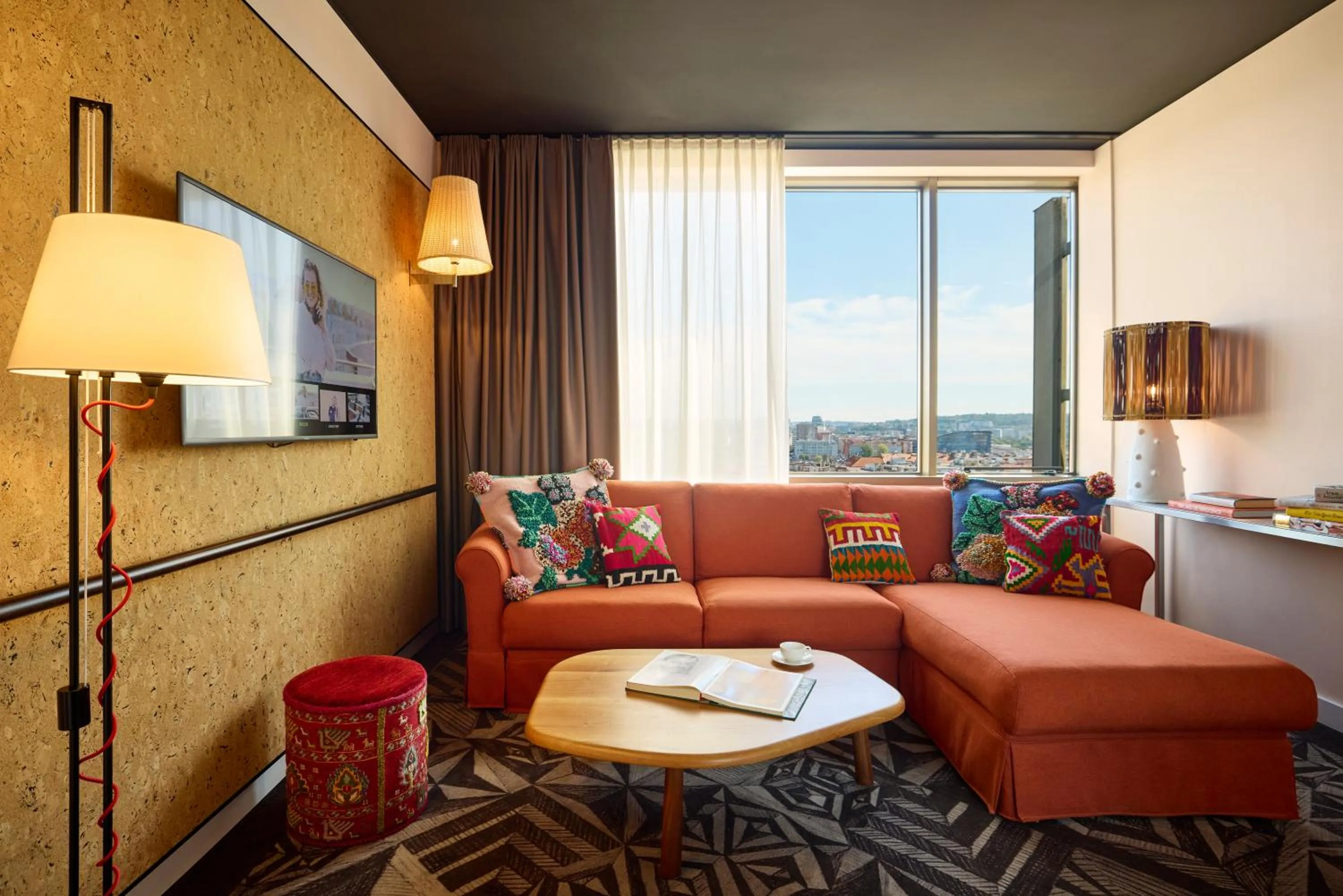 Communal lounge/ TV room in Mama Shelter Prague