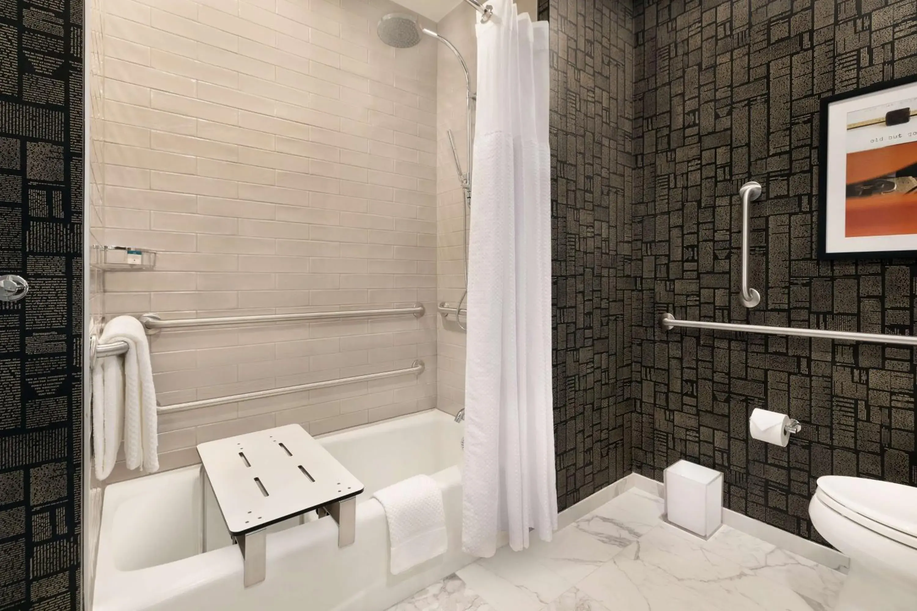 Queen Room with Two Queen Beds and Bath Tub - Mobility/Hearing Accessible in The Slate Hotel Denver Downtown, Tapestry by Hilton Queen Room with Two Queen Beds and Bath Tub - Mobility/Hearing Accessible in The Slate Hotel Denver Downtown, Tapestry by Hilton