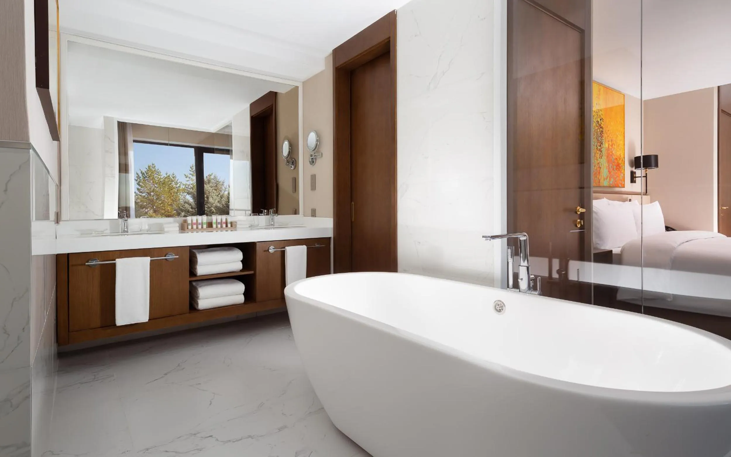 Bathroom, Bed in Swissôtel Wellness Resort Alatau Almaty