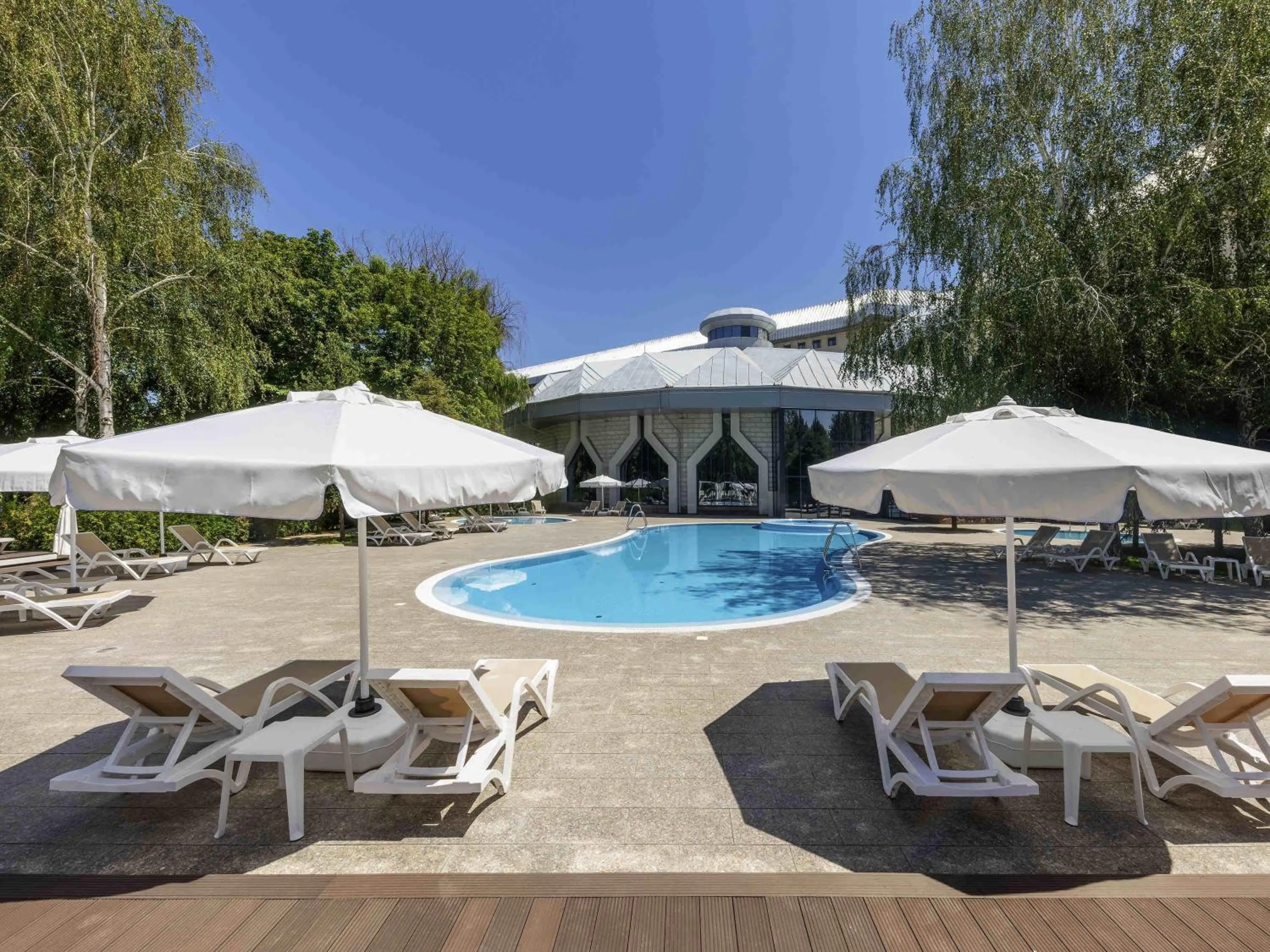 Pool view in Swissôtel Wellness Resort Alatau Almaty