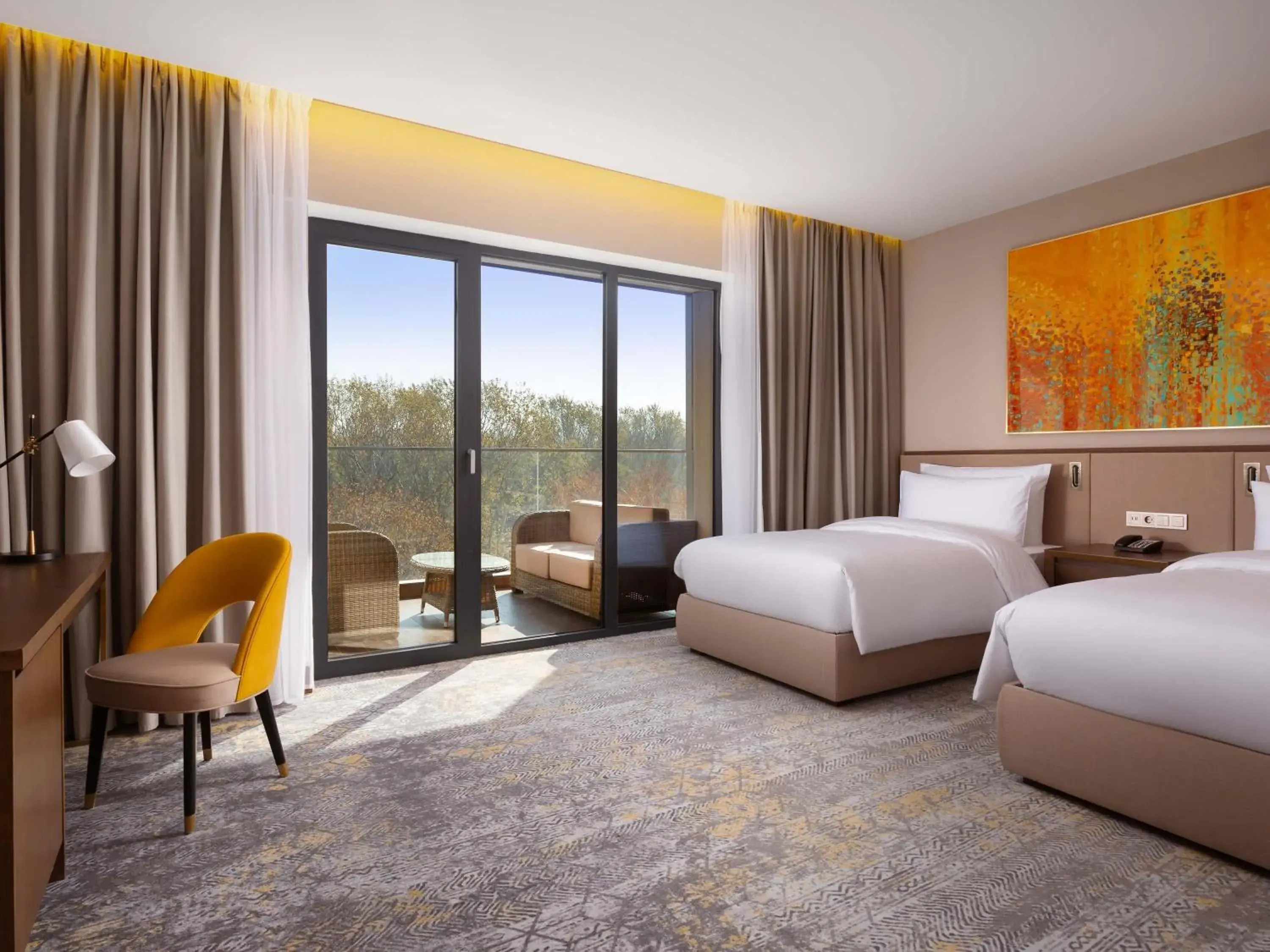 Deluxe Twin Room with Panoramic Mountain View in Swissôtel Wellness Resort Alatau Almaty Deluxe Twin Room with Panoramic Mountain View in Swissôtel Wellness Resort Alatau Almaty