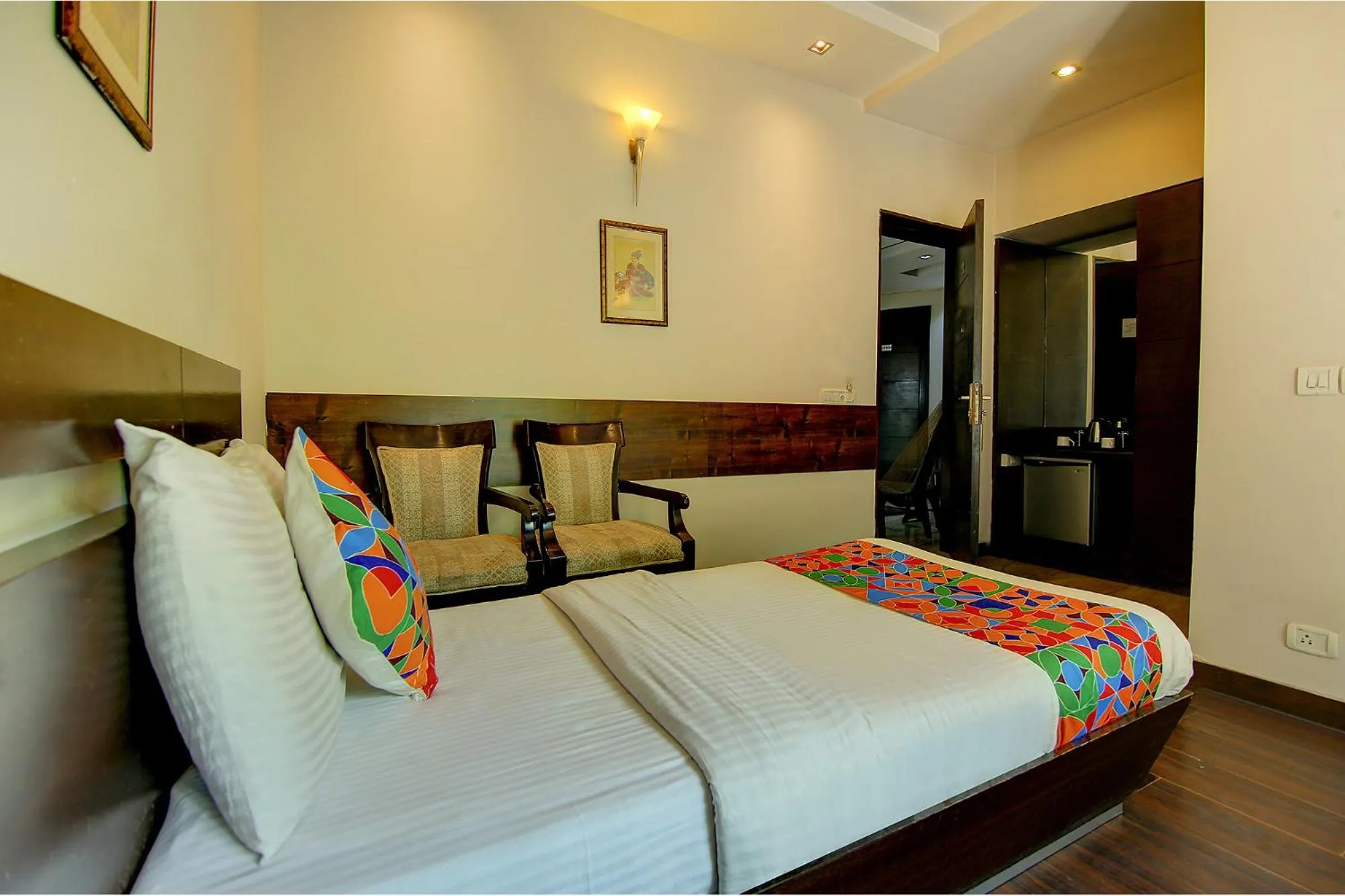 Bed in FabHotel Phoenix Hospitality Near DLF Cyber Hub & Metro, Gurugram
