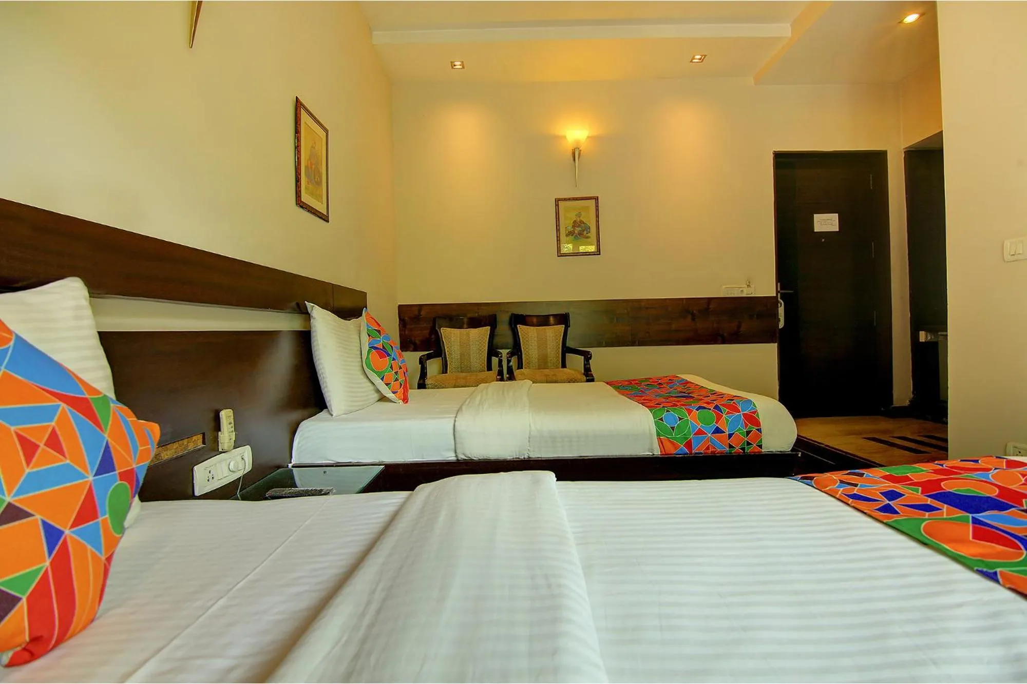 Bed in FabHotel Phoenix Hospitality Near DLF Cyber Hub & Metro, Gurugram