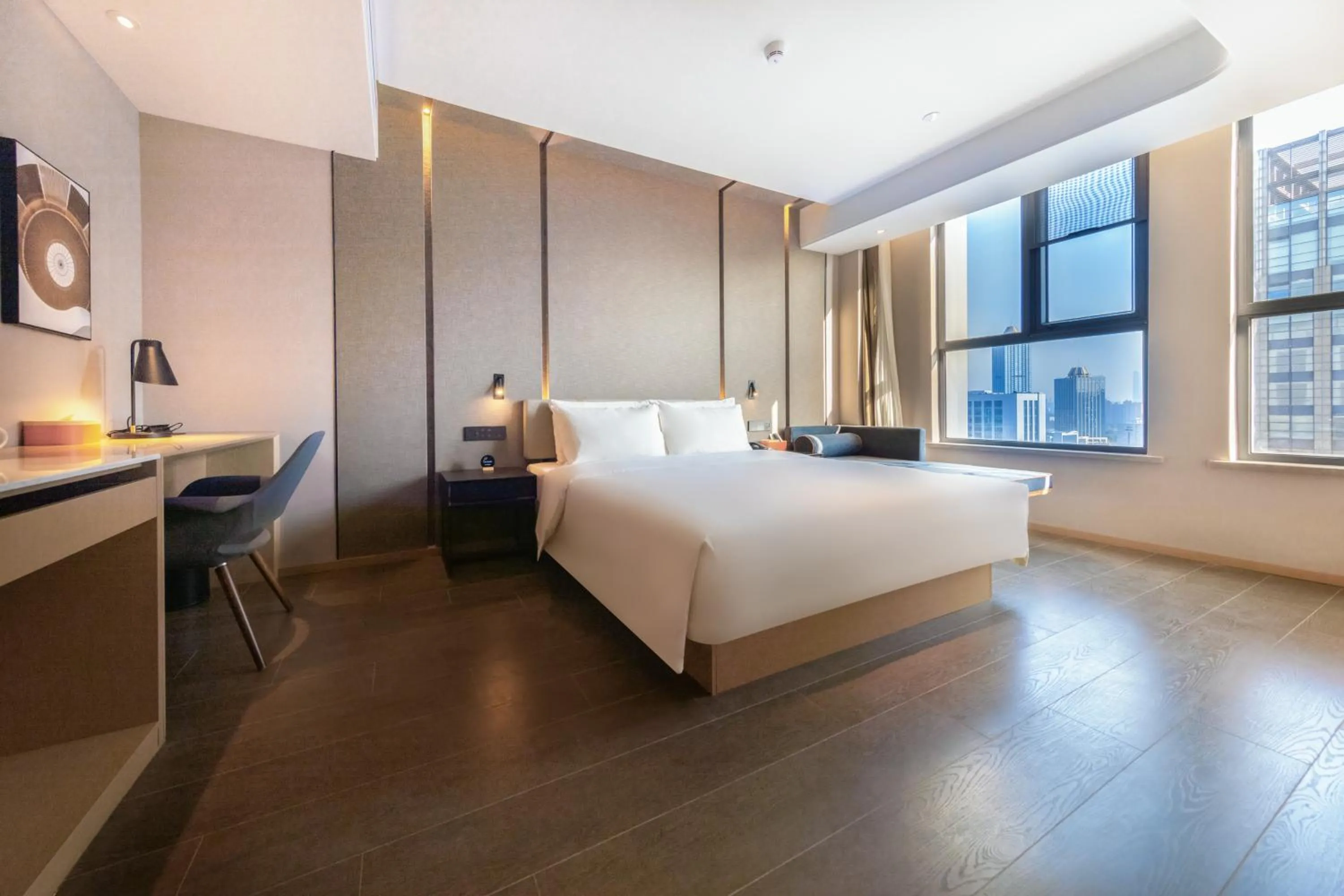 Bed in Atour Hotel Wuhan Jinyin Lake