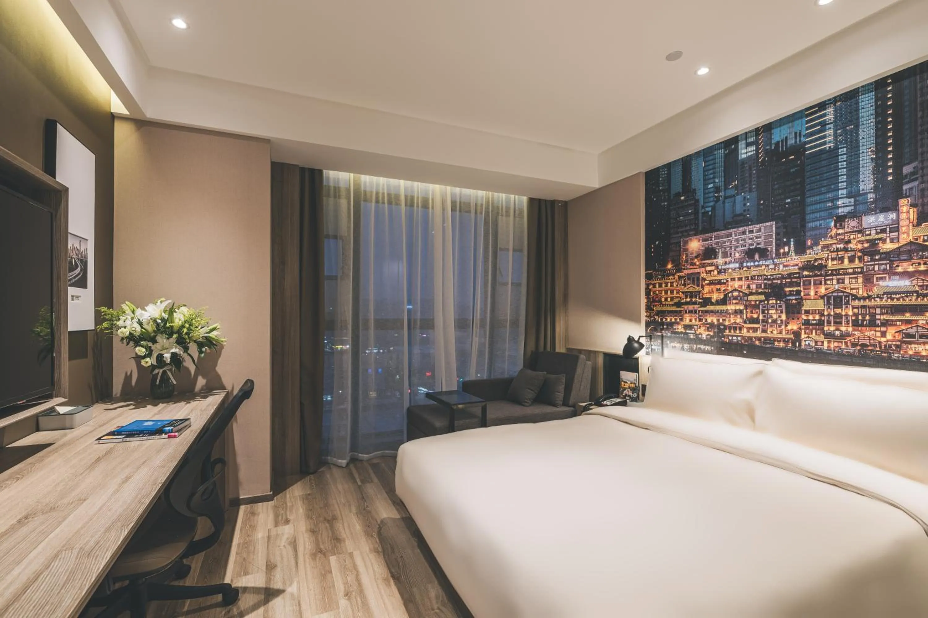 Bed in Atour Hotel Chongqiang Jiangbei Airport