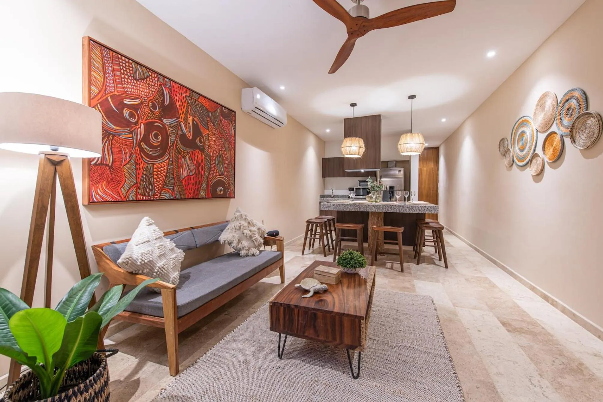 Living room in BIT Tulum Villas