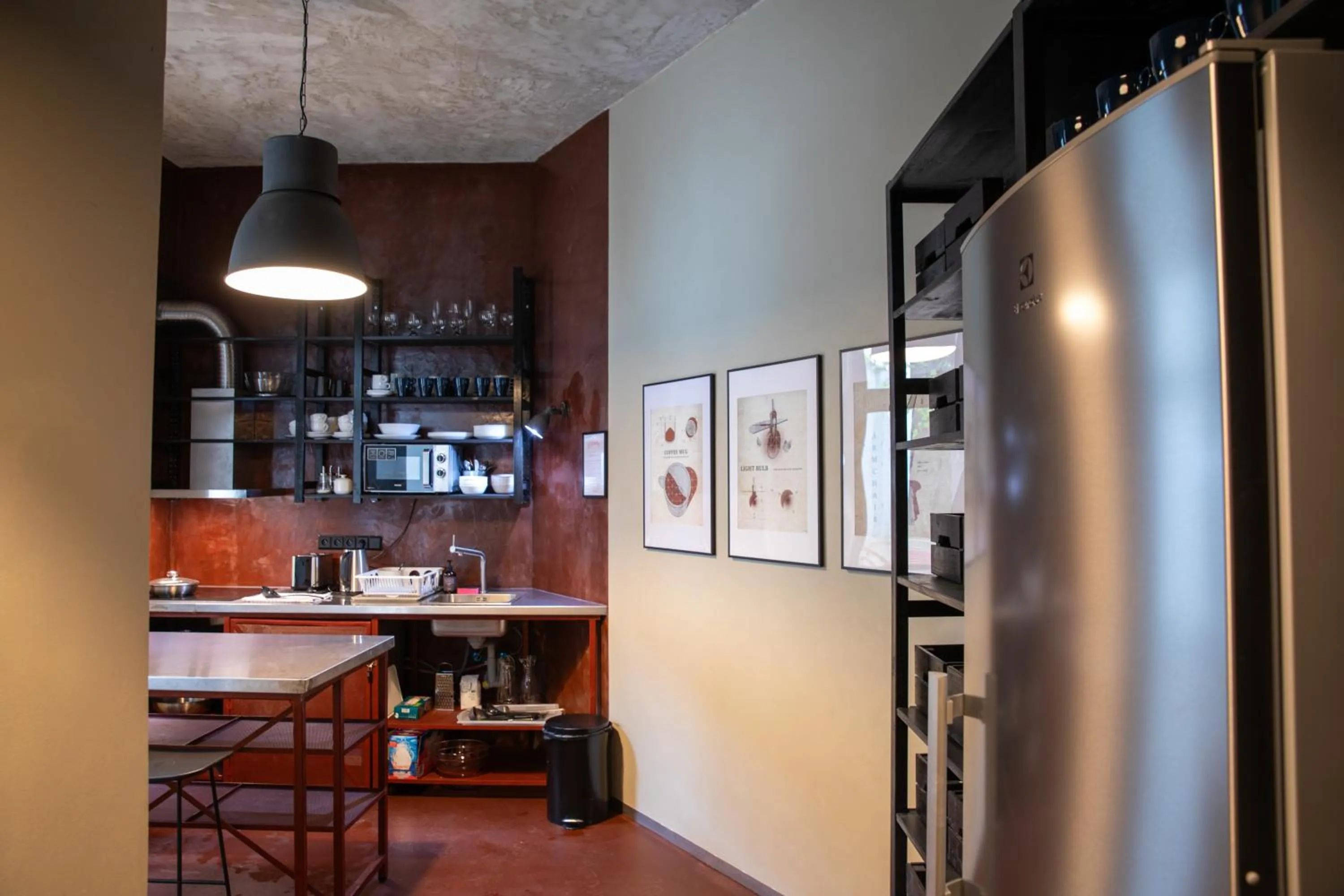 Communal kitchen in Hotel Amadeus