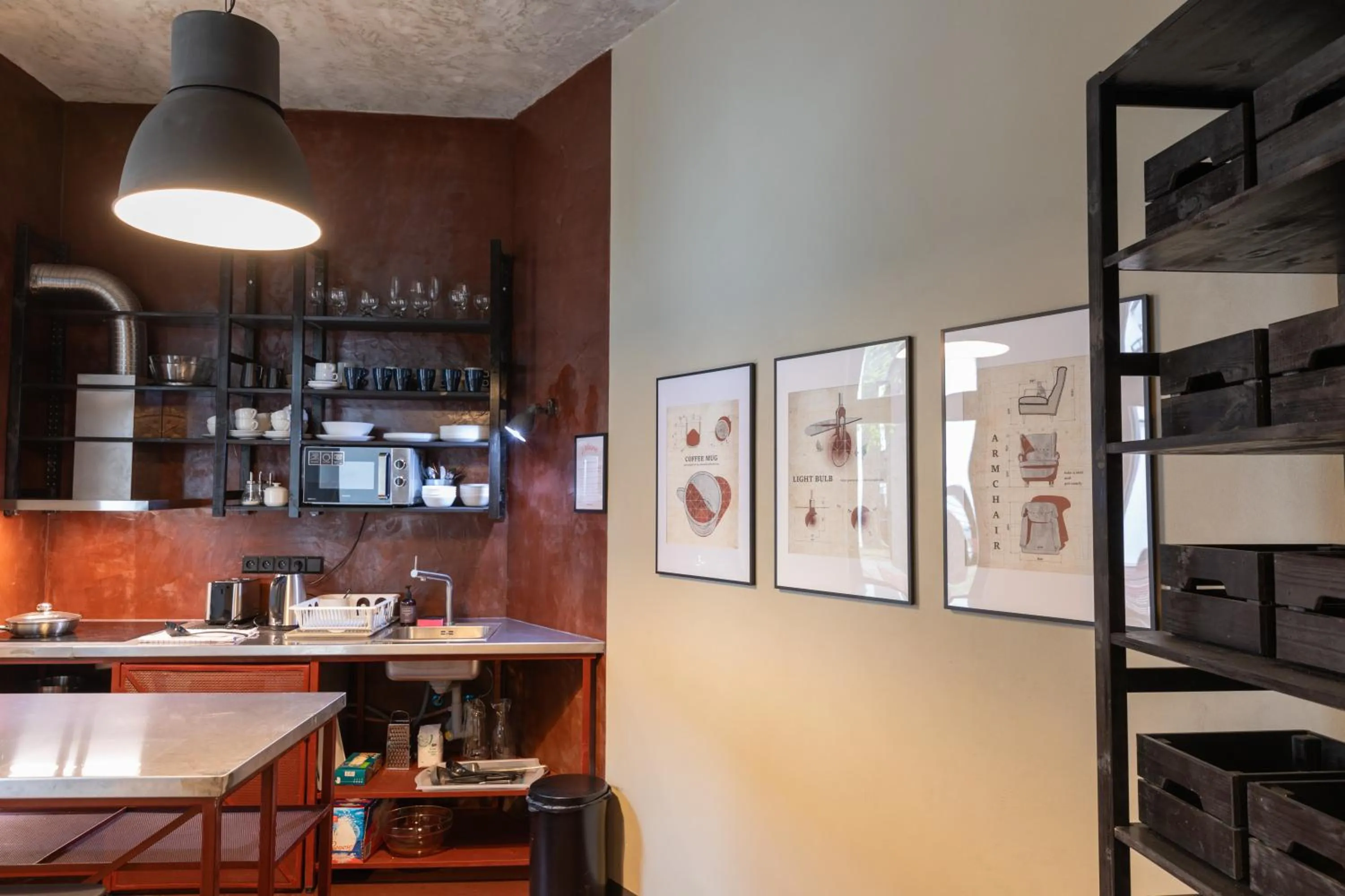 Communal kitchen in Hotel Amadeus