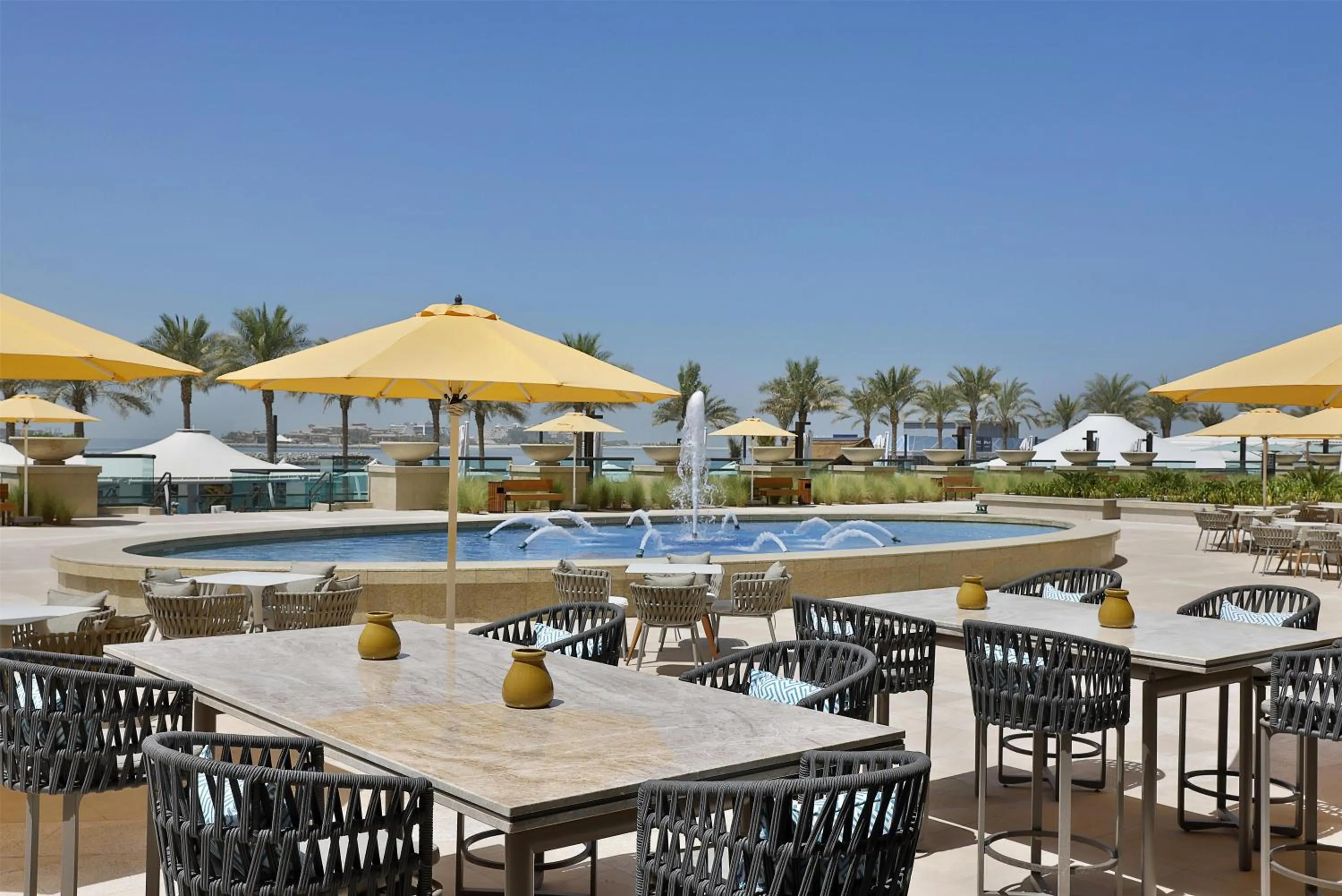 Pool view in Hilton Dubai Palm Jumeirah