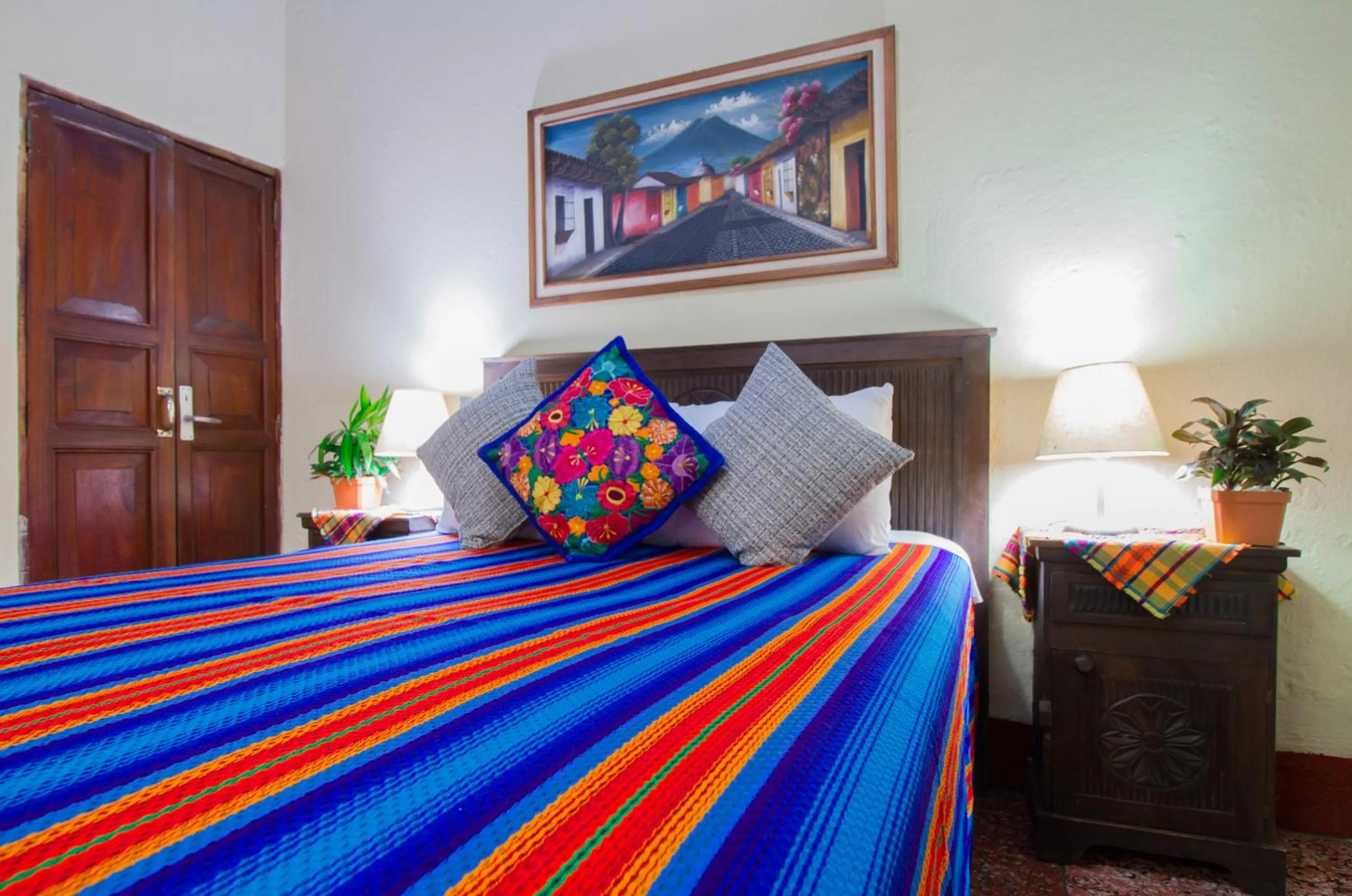 Bed in Hostal Antigua