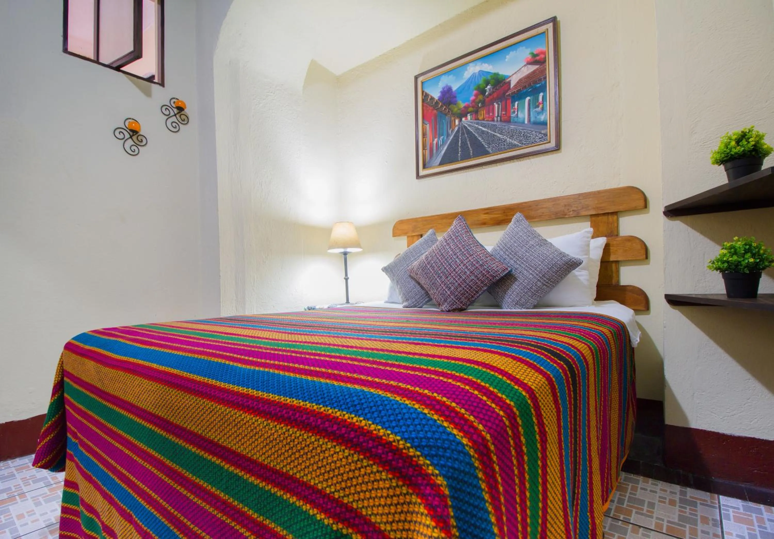 Bed in Hostal Antigua