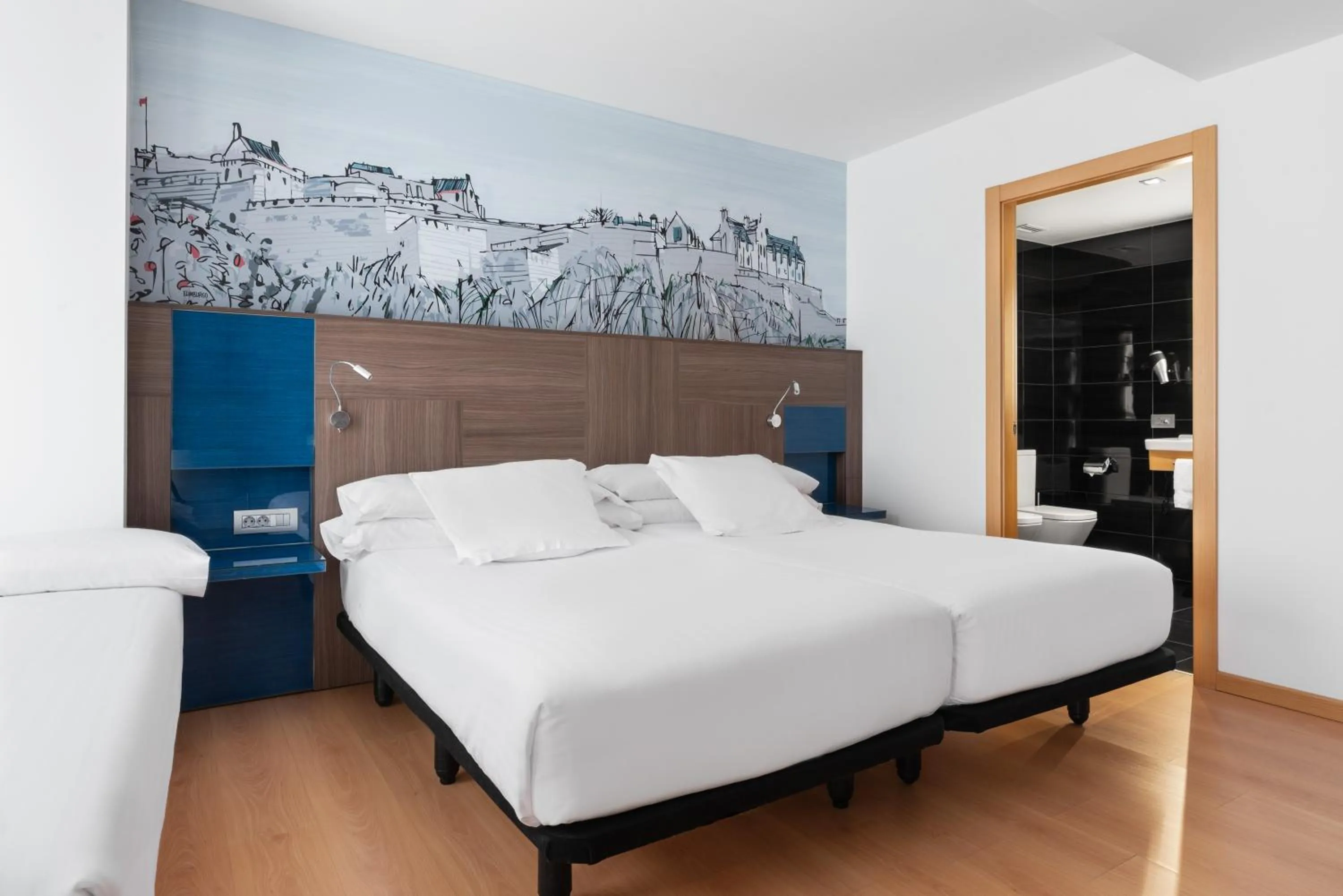 Bed in Eurostars Blue Coruña