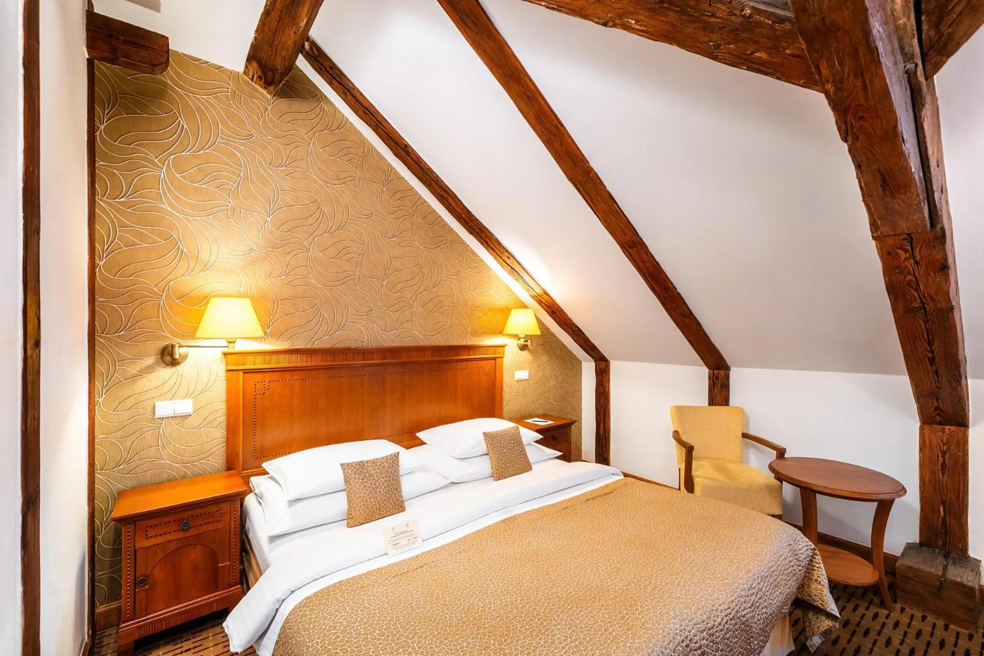 Bed in Majestic Plaza Hotel Prague