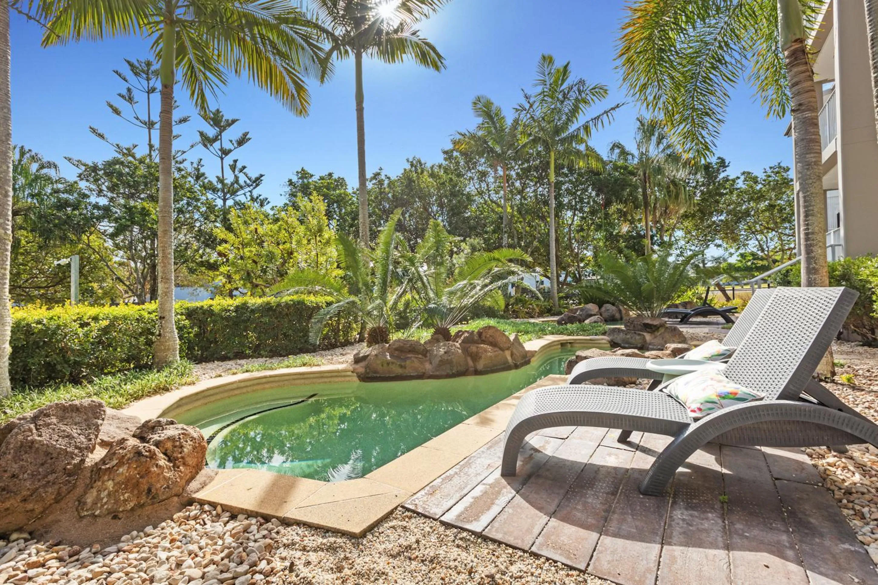 Pool view in The Sand Resort Kingscliff - Holiday Management Co.