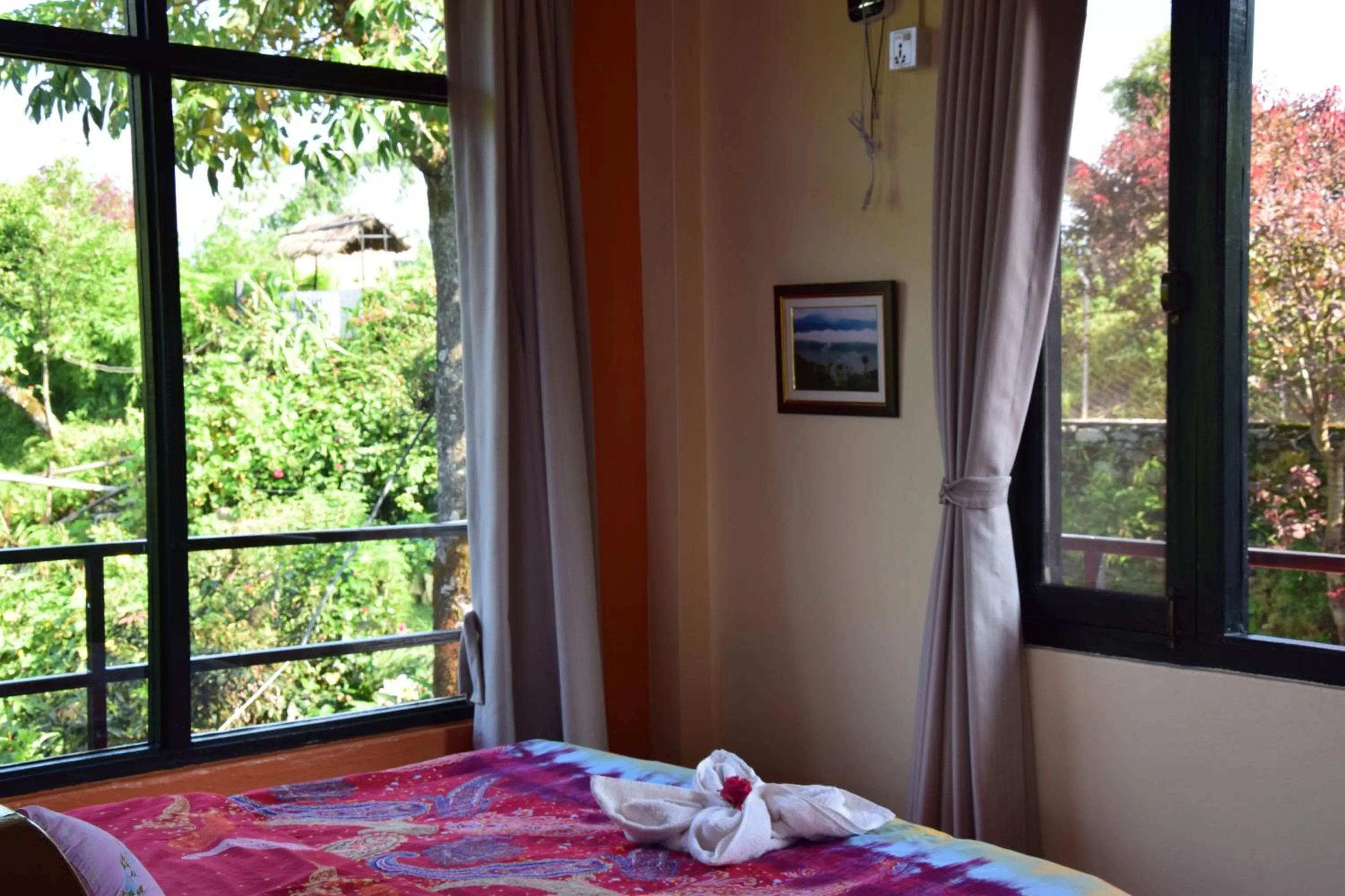 View (from property/room), Bed in Siddhartha Garden Ayurveda