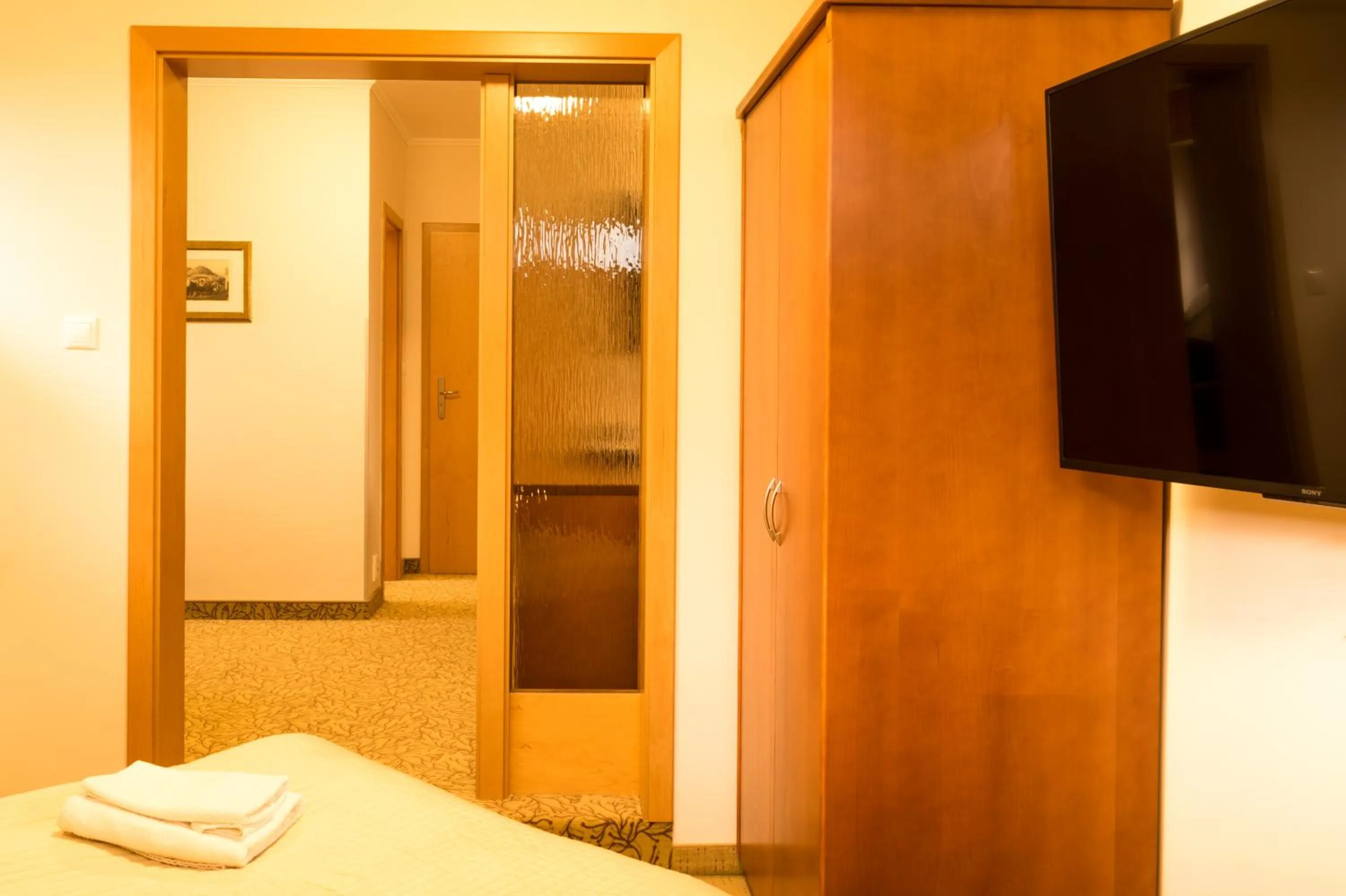 Living room, Bed in Hotel VÍTKOVA HORA