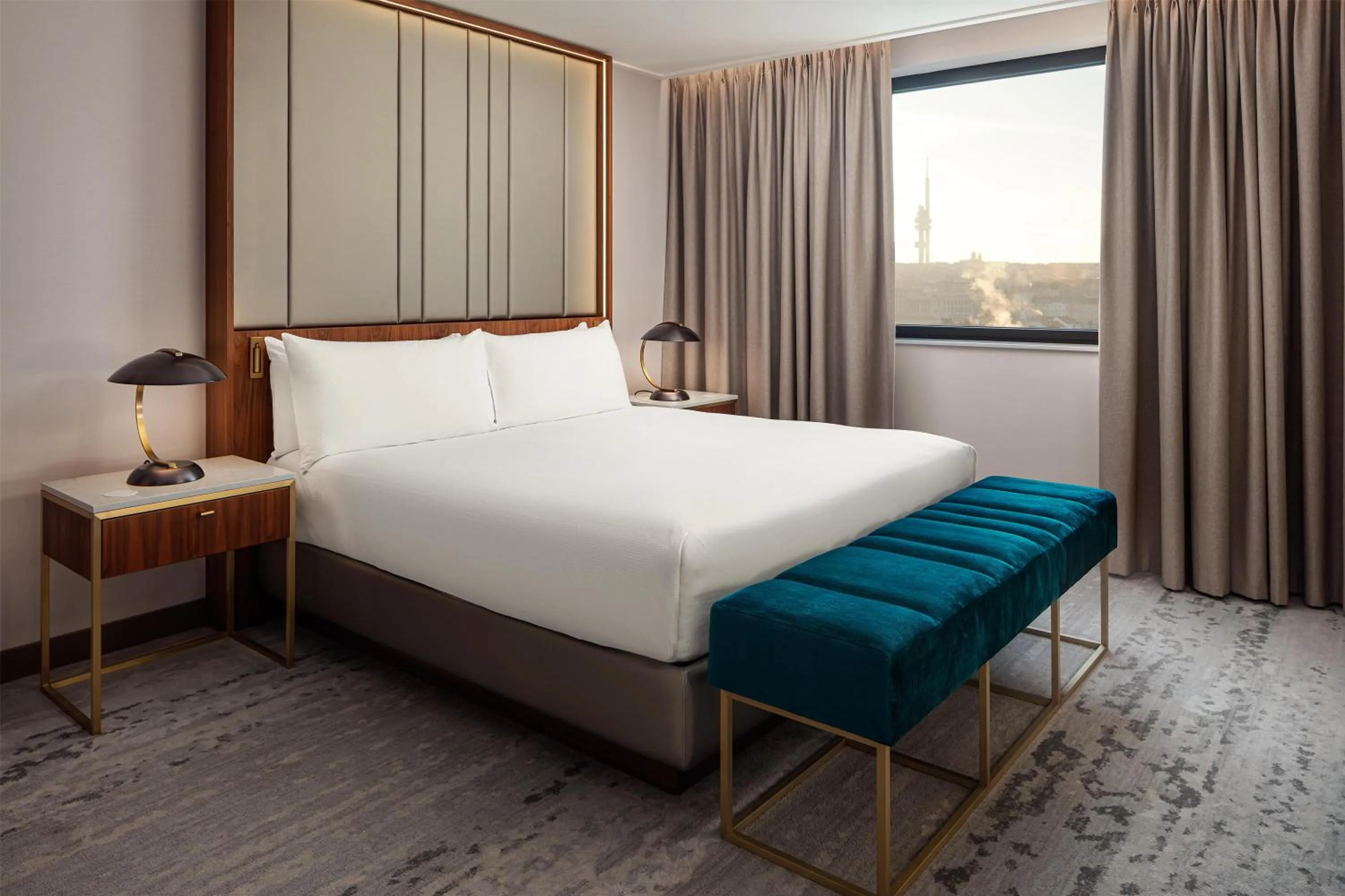 Bed in Hilton Prague Atrium