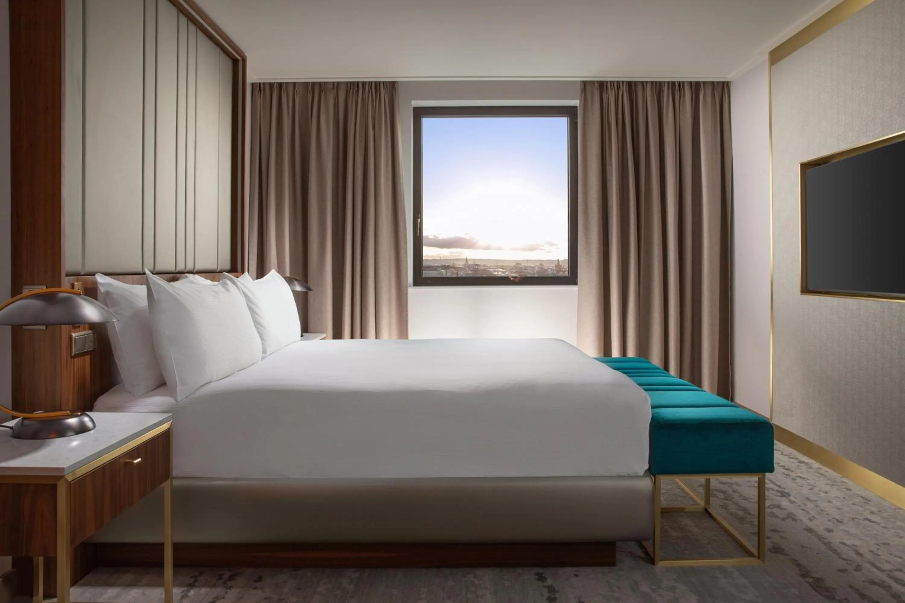 Bed in Hilton Prague Atrium