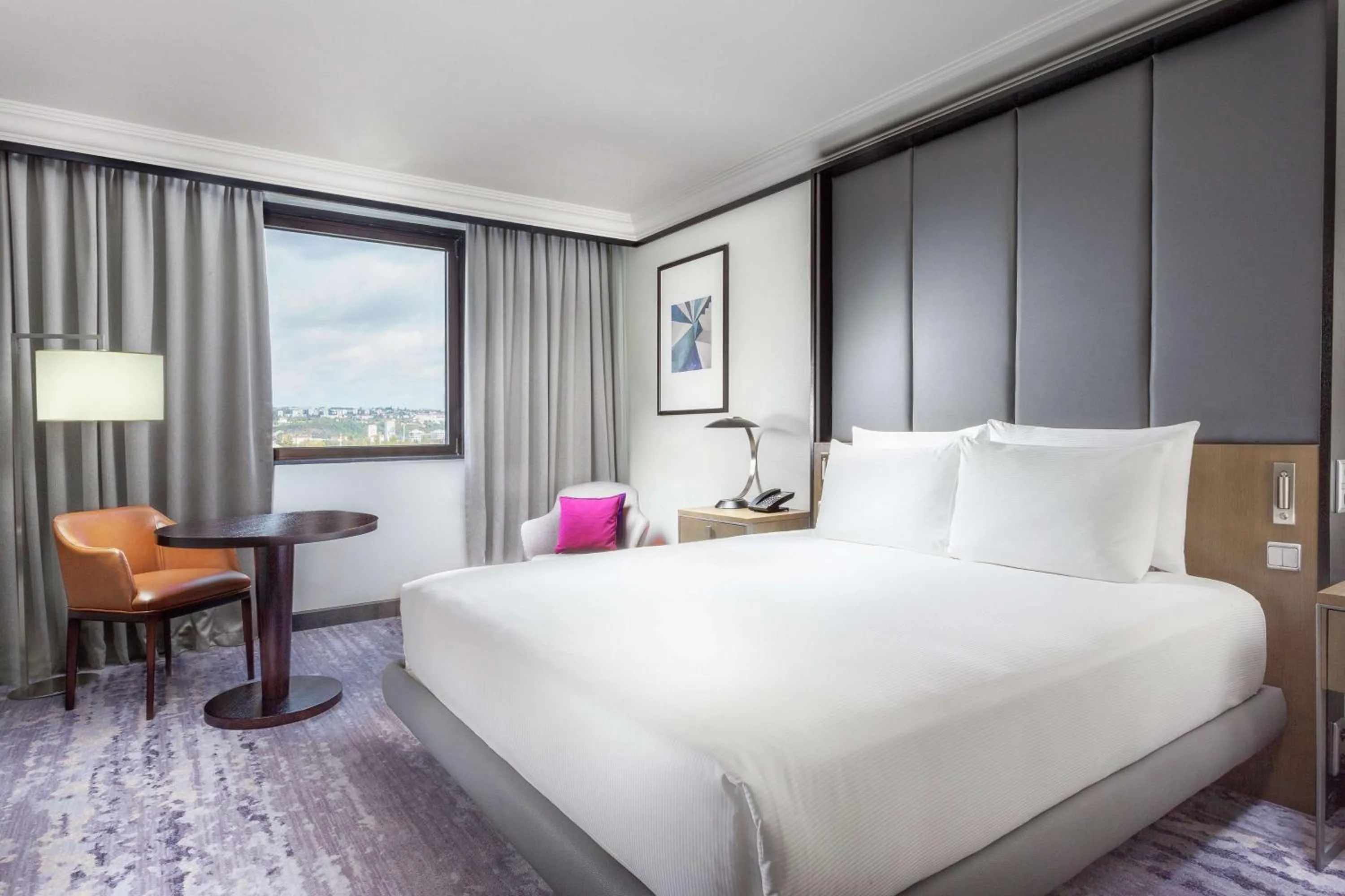 Bed in Hilton Prague Hotel